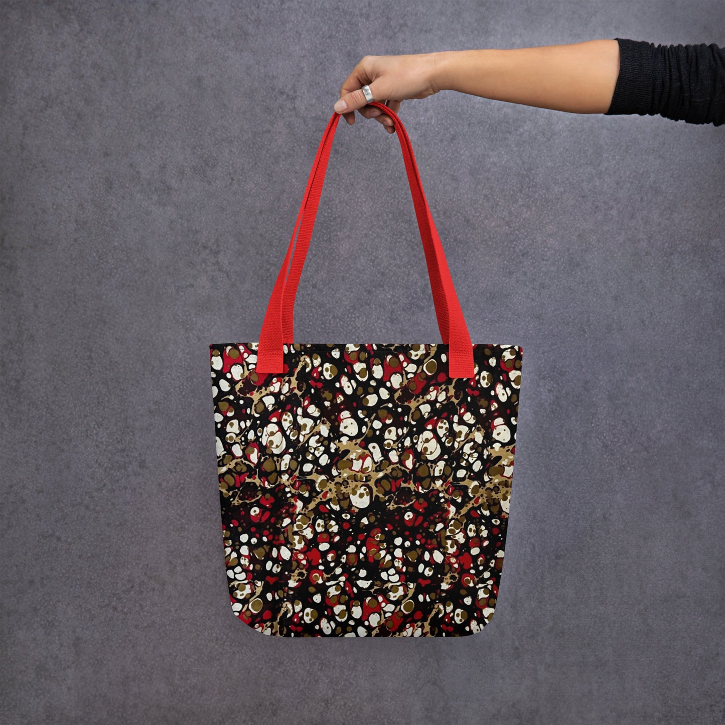 Red Abstract Adire Tote Bag