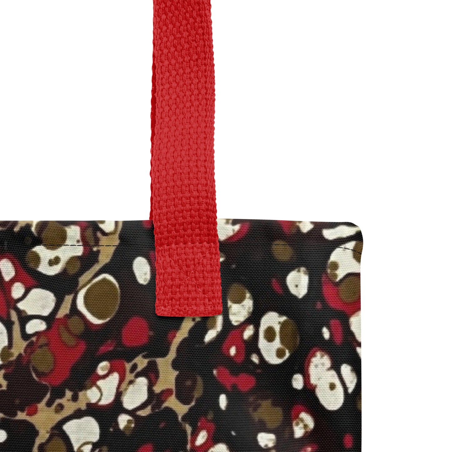 Red Abstract Adire Tote Bag