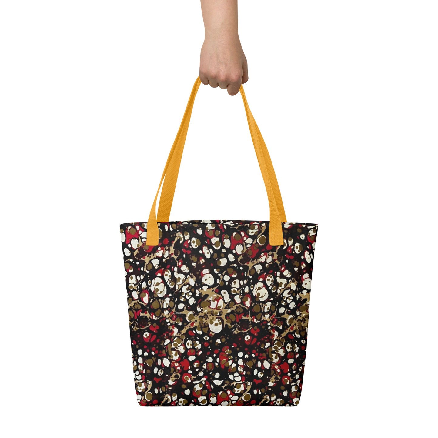 Red Abstract Adire Tote Bag