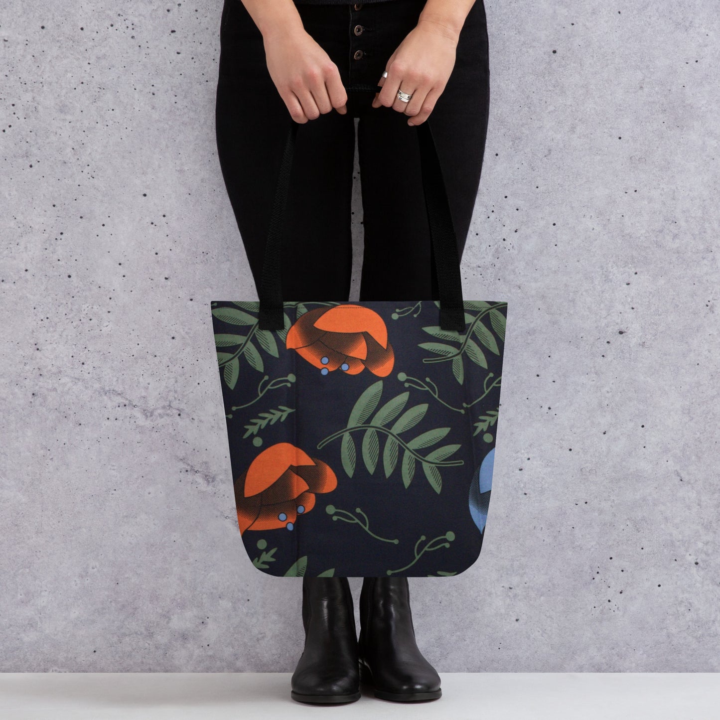 Winter Floral Tote Bag