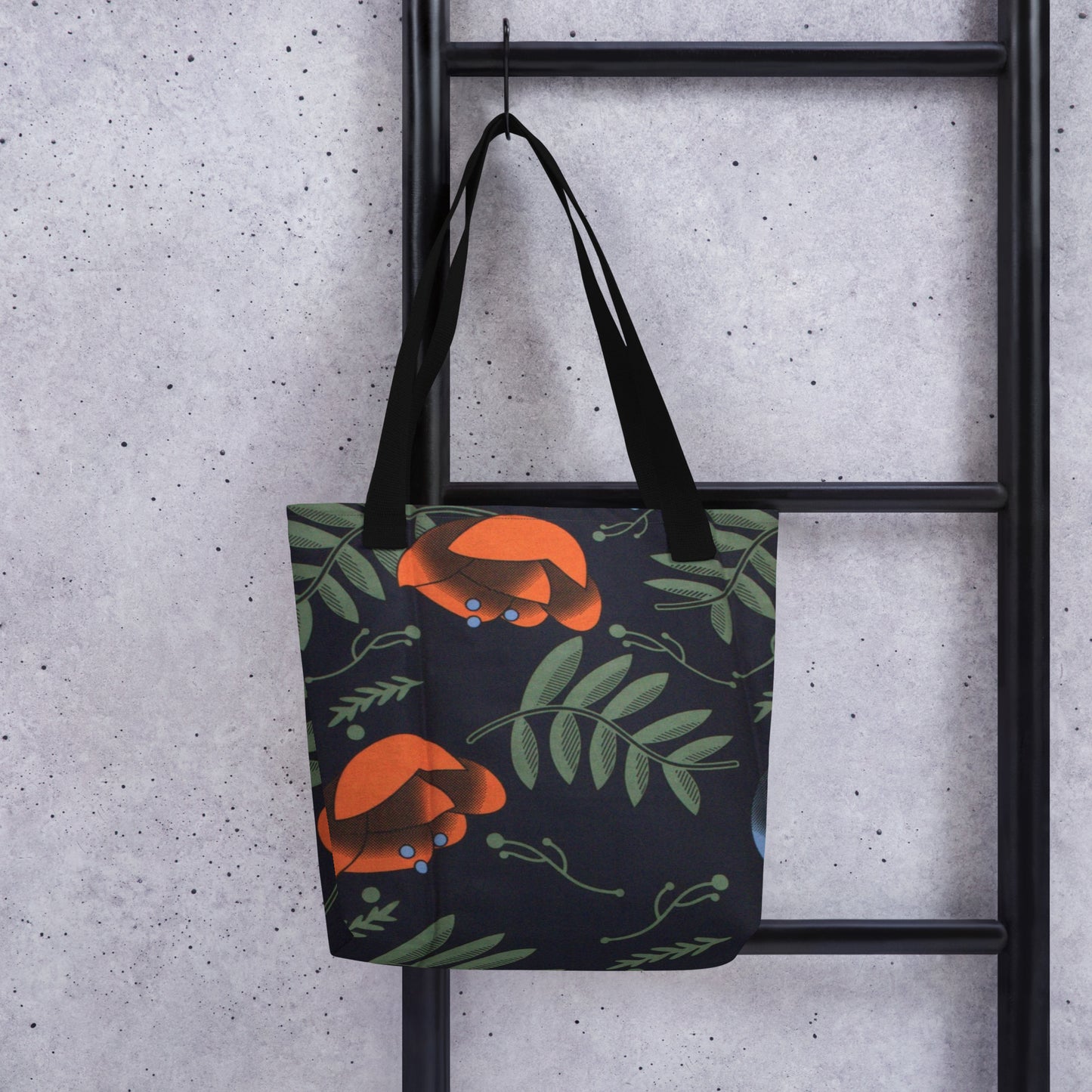 Winter Floral Tote Bag