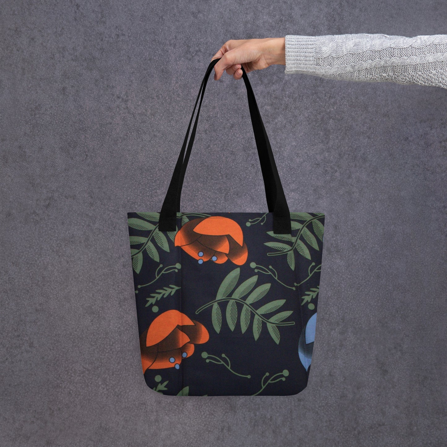 Winter Floral Tote Bag