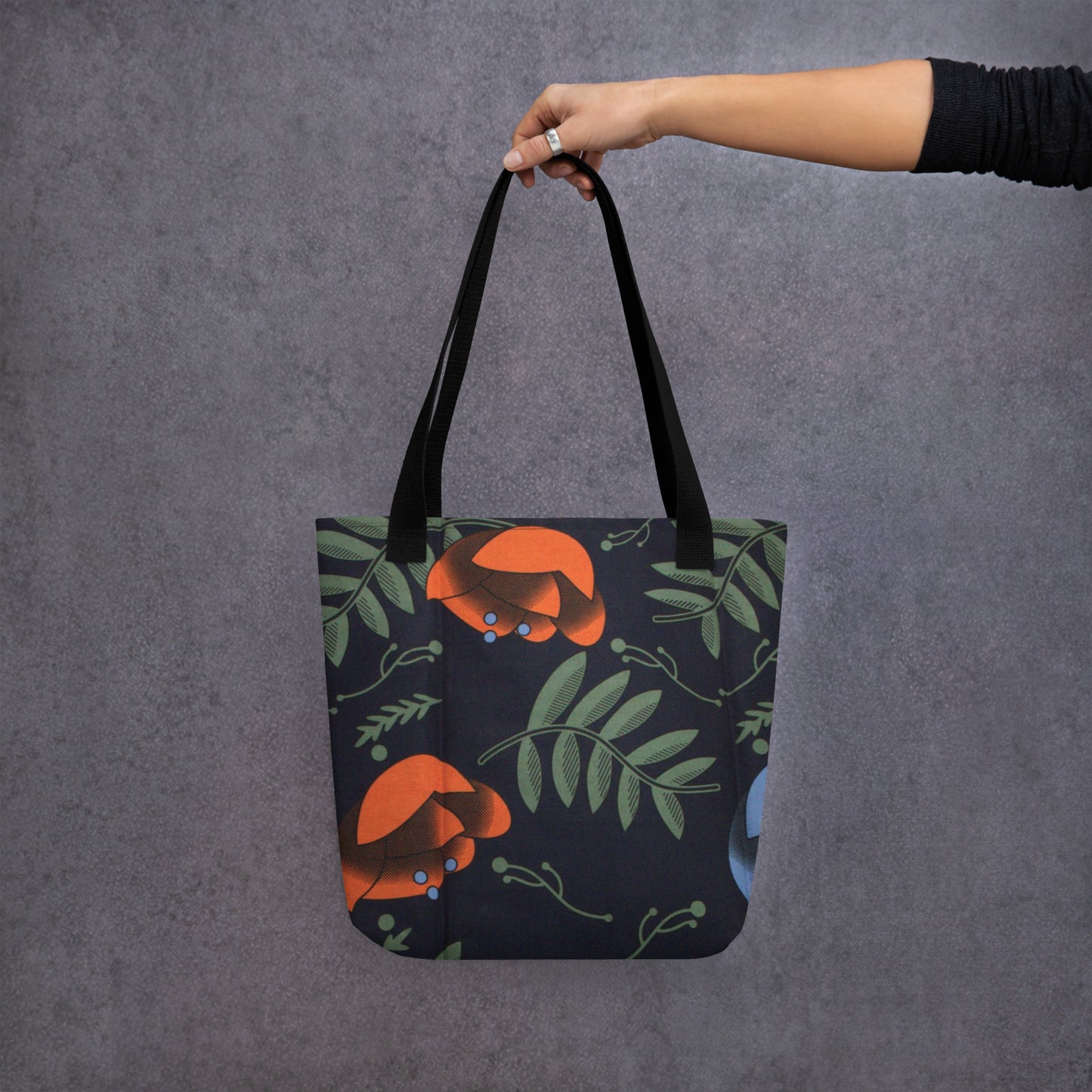 Winter Floral Tote Bag