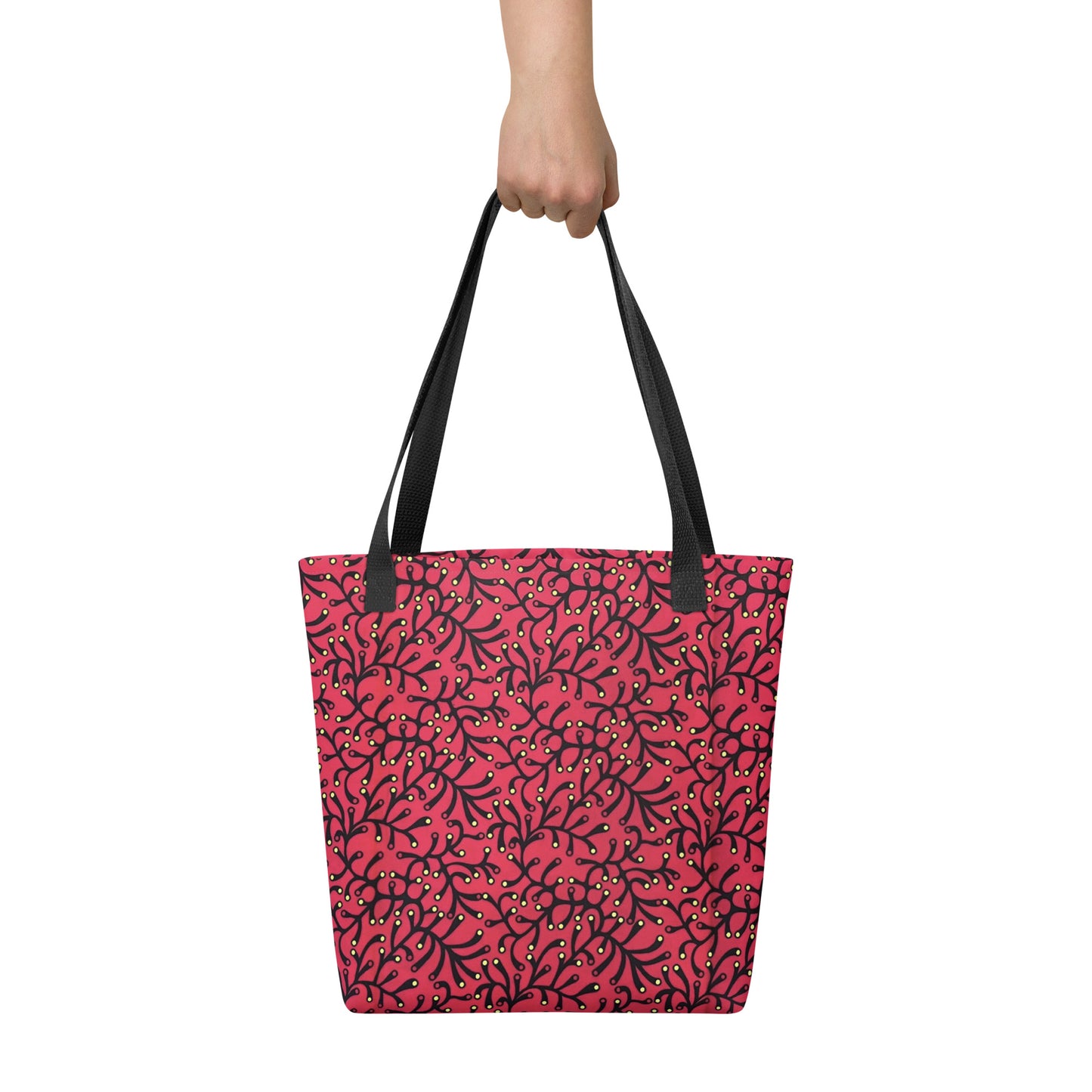 Red Ankara Tote Bag