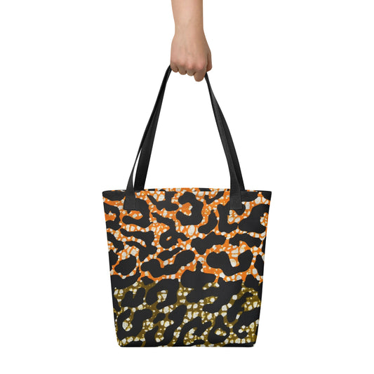 Green Orange Leopard Tote Bag