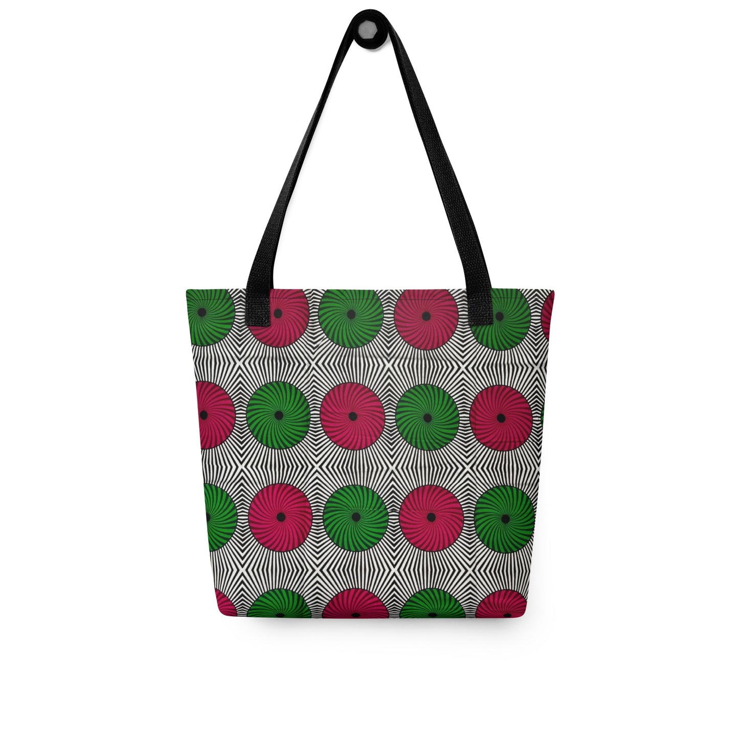 Red Green Circles Tote Bag