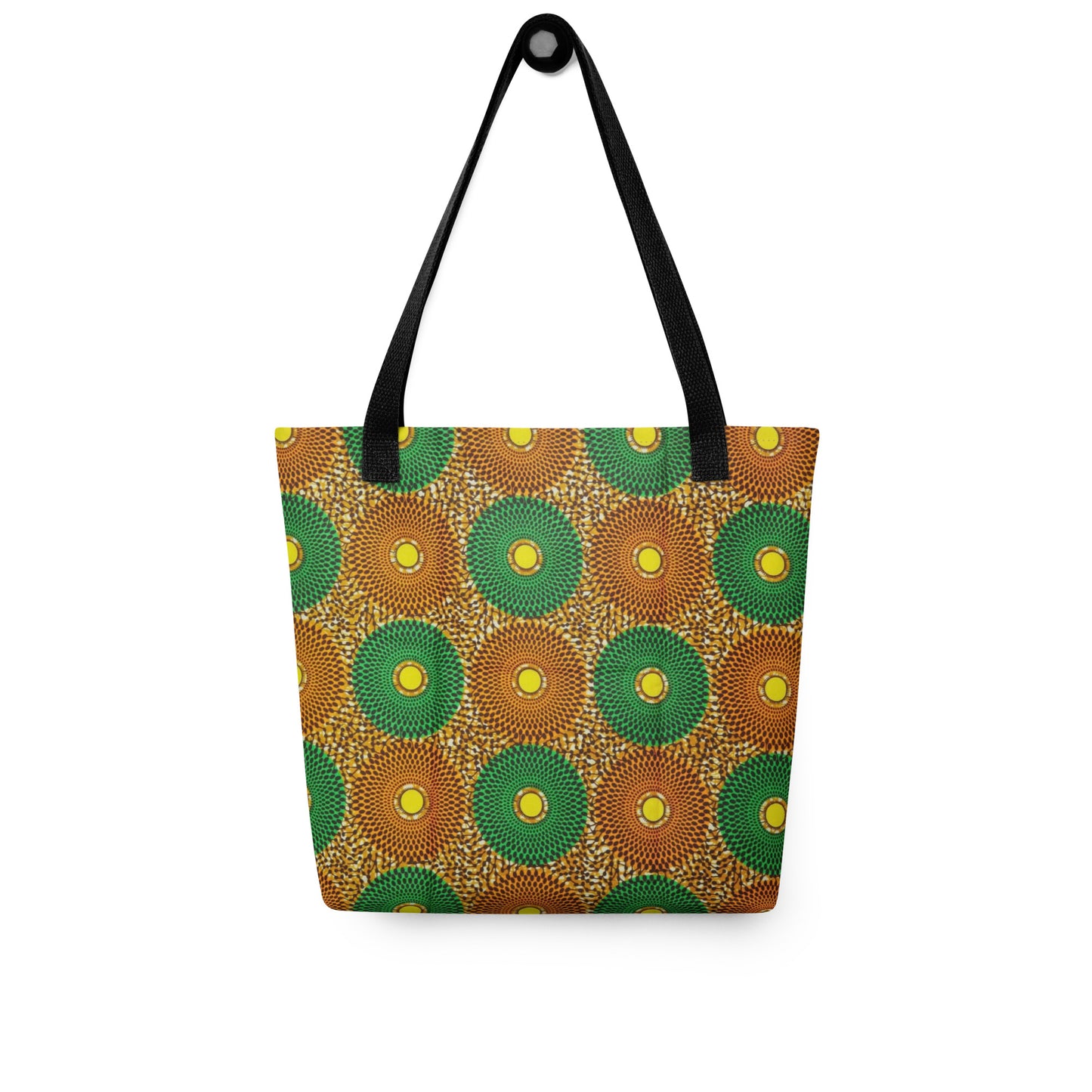 Green Peach Circles Tote Bag