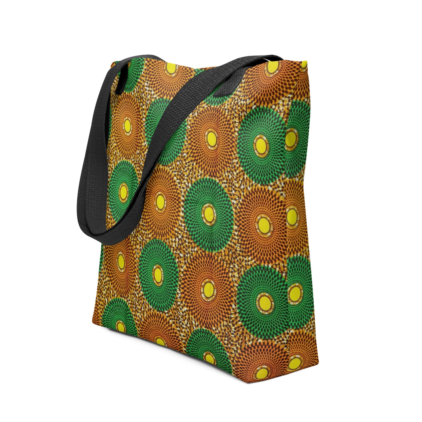 Green Peach Circles Tote Bag