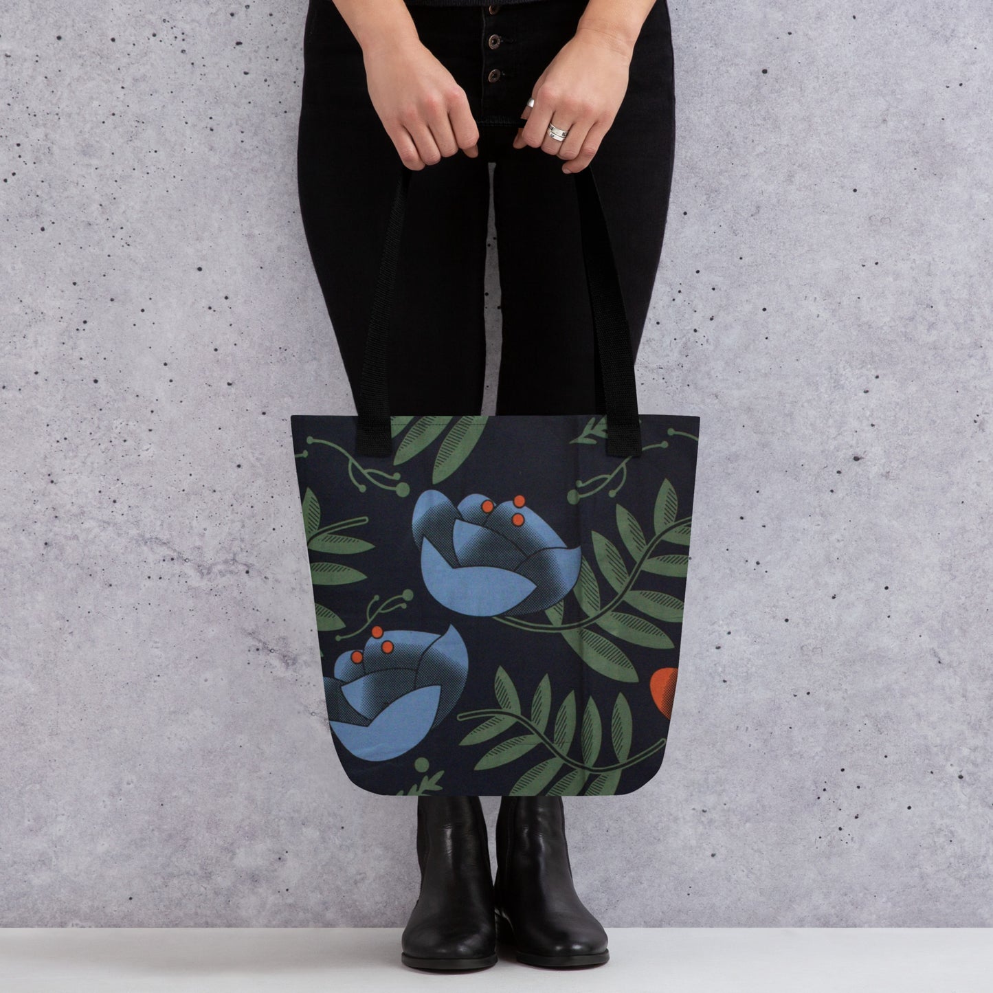 Winter Floral Tote Bag