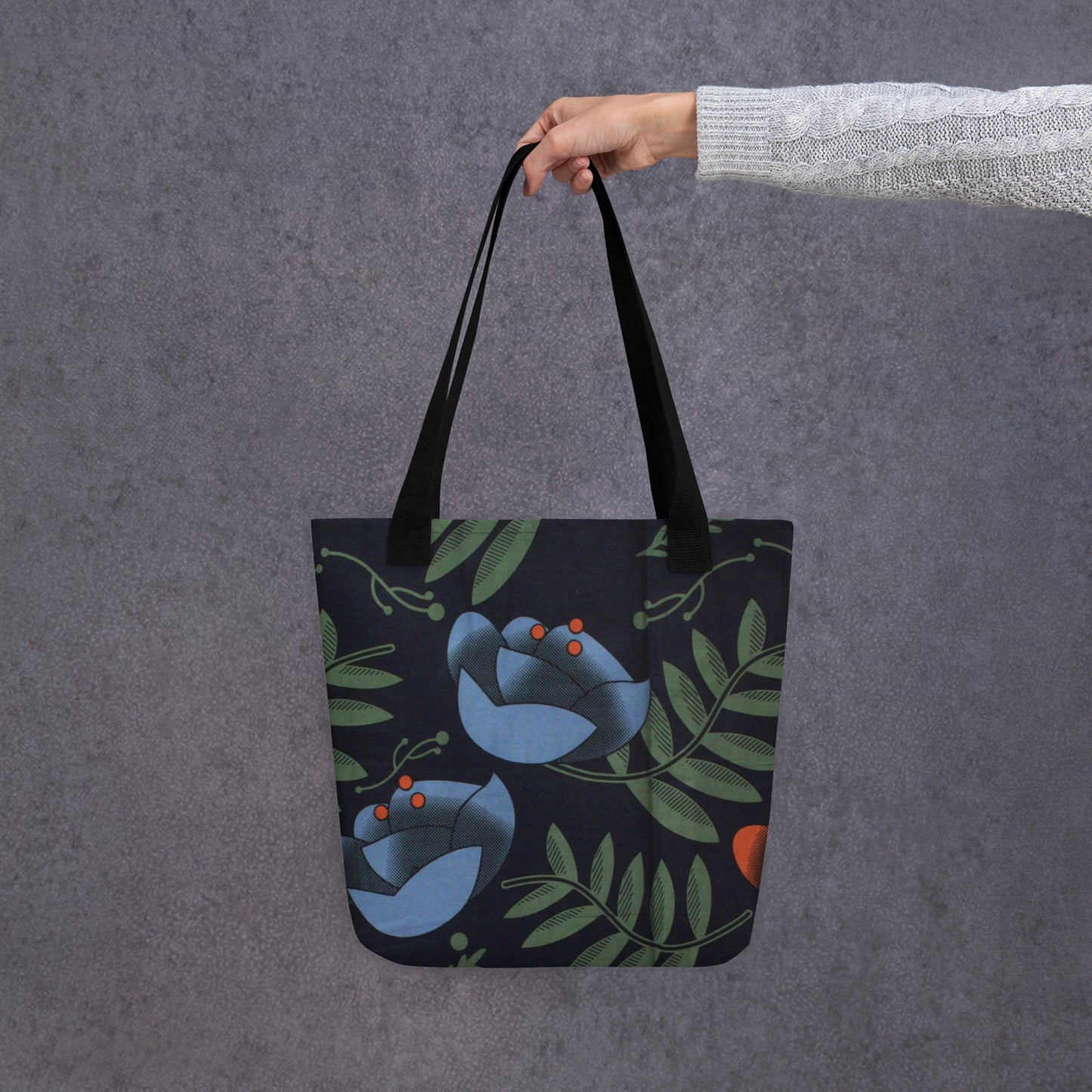 Winter Floral Tote Bag