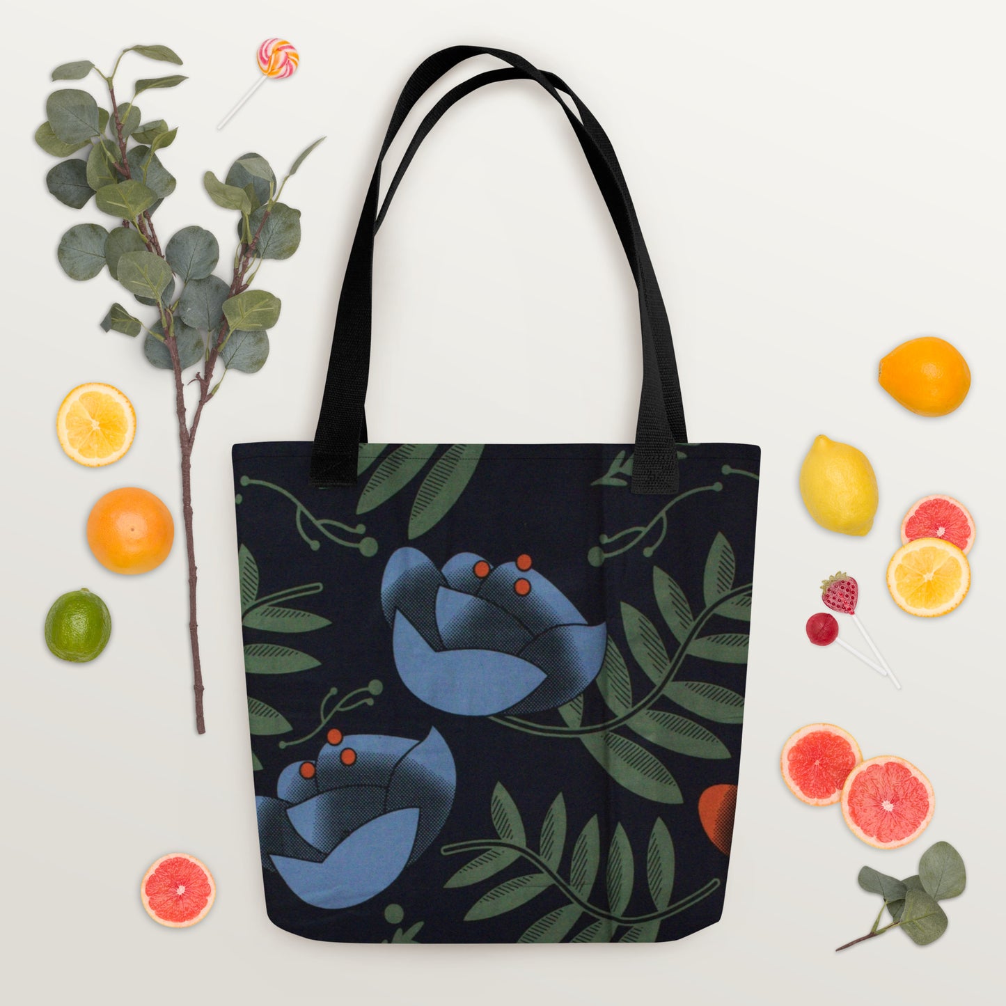 Winter Floral Tote Bag