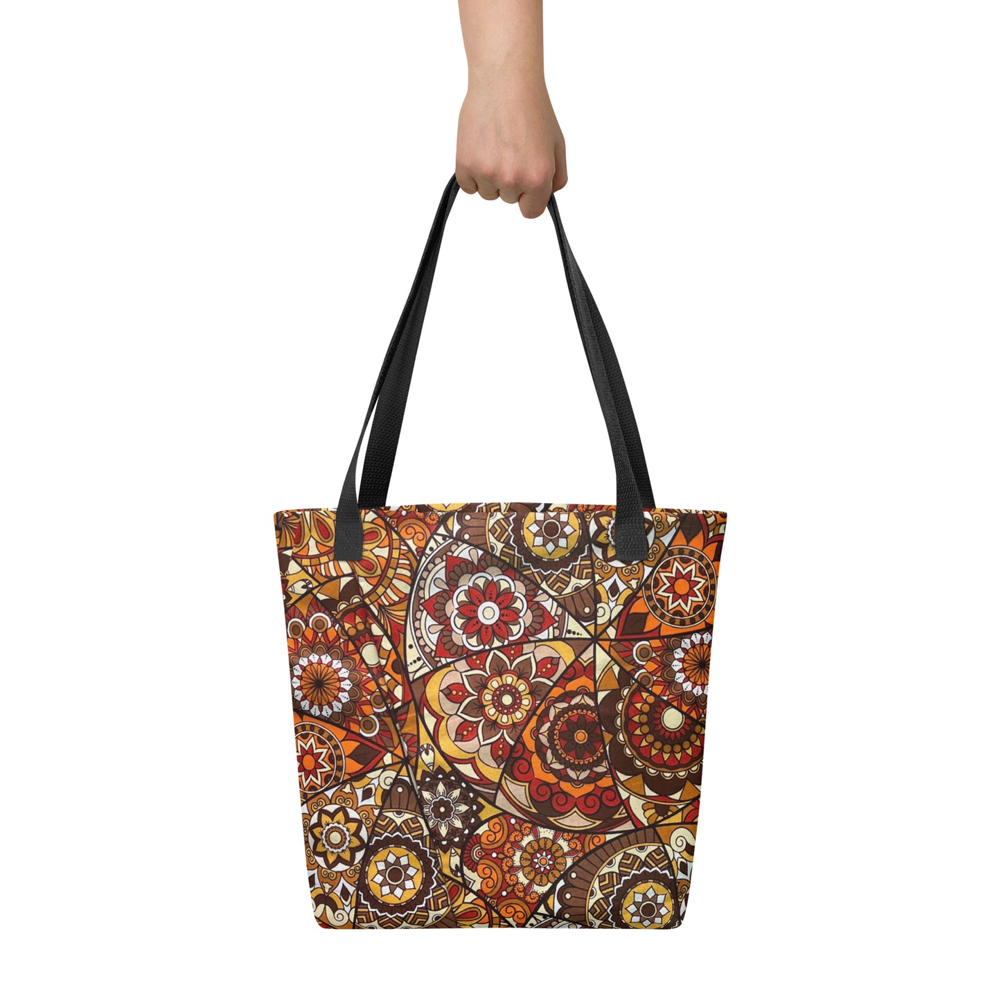 Multicolour Brown Tote Bag