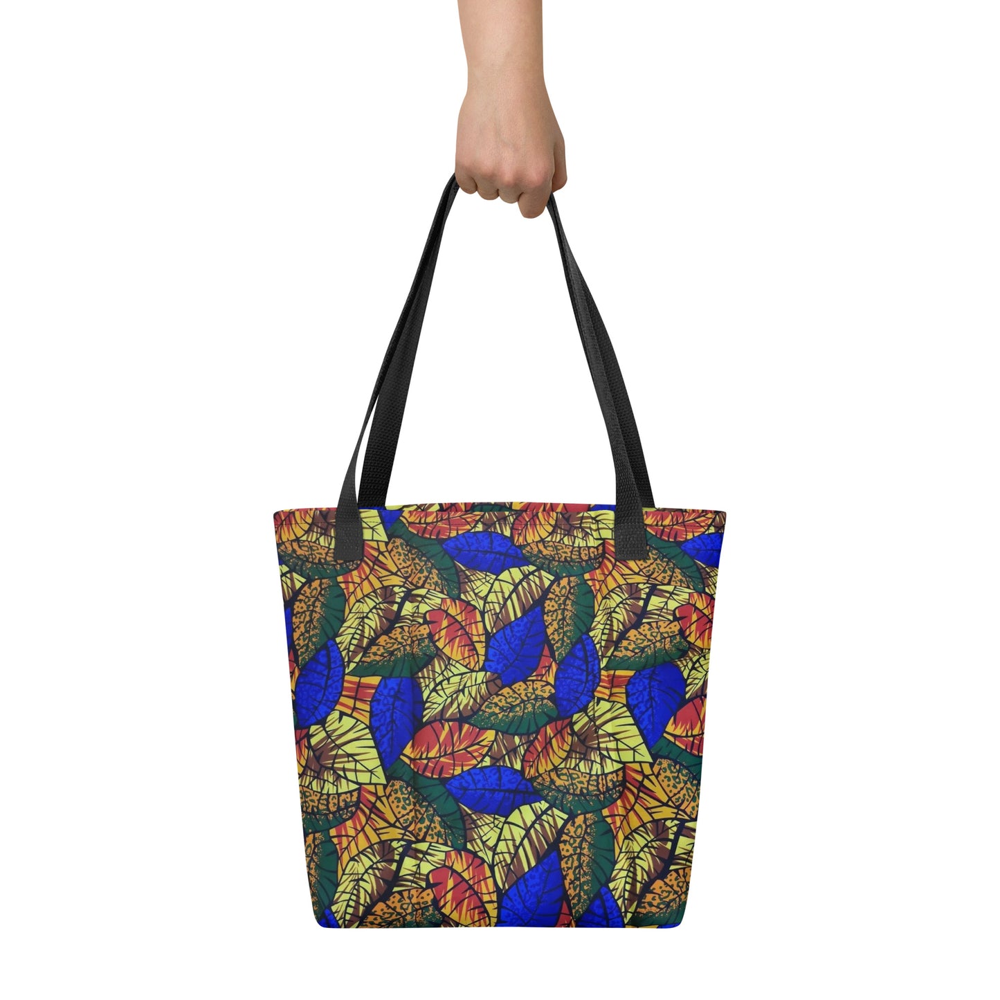 Multicolour Blue Leaf Tote Bag