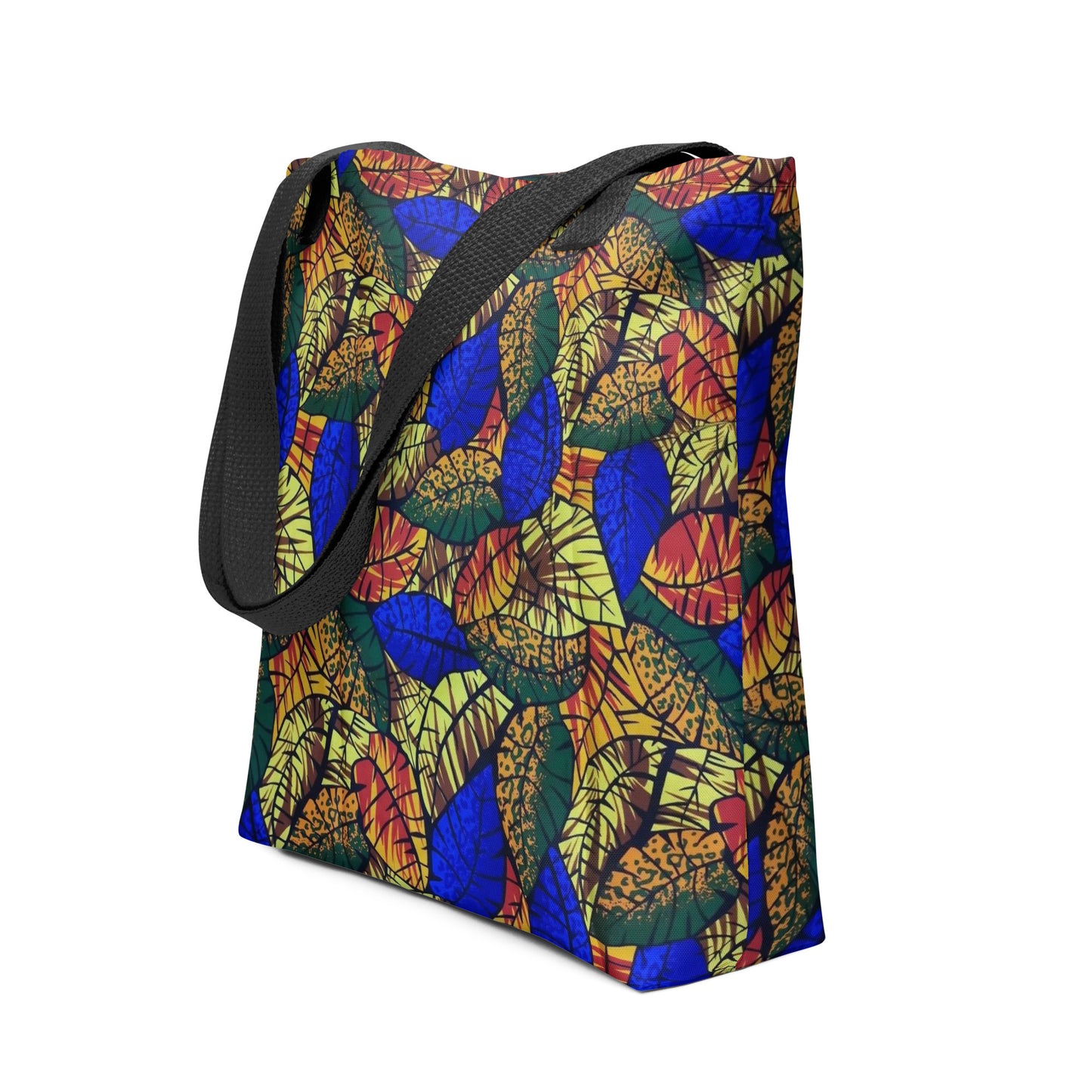 Multicolour Blue Leaf Tote Bag