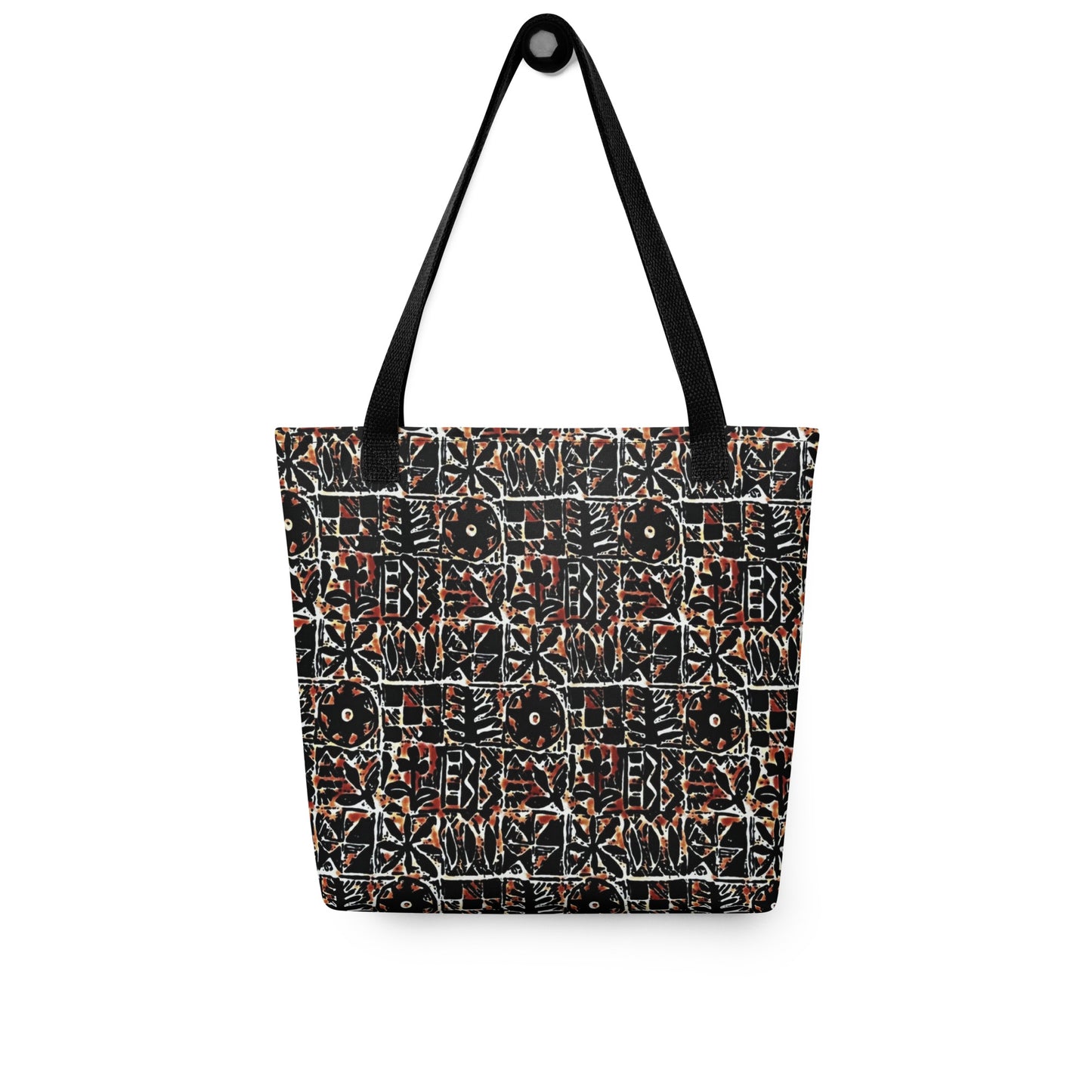 Red Abstract Adire Tote Bag