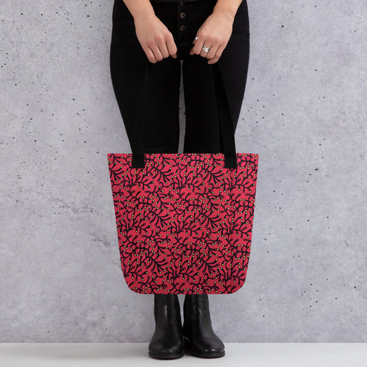 Red Ankara Tote Bag