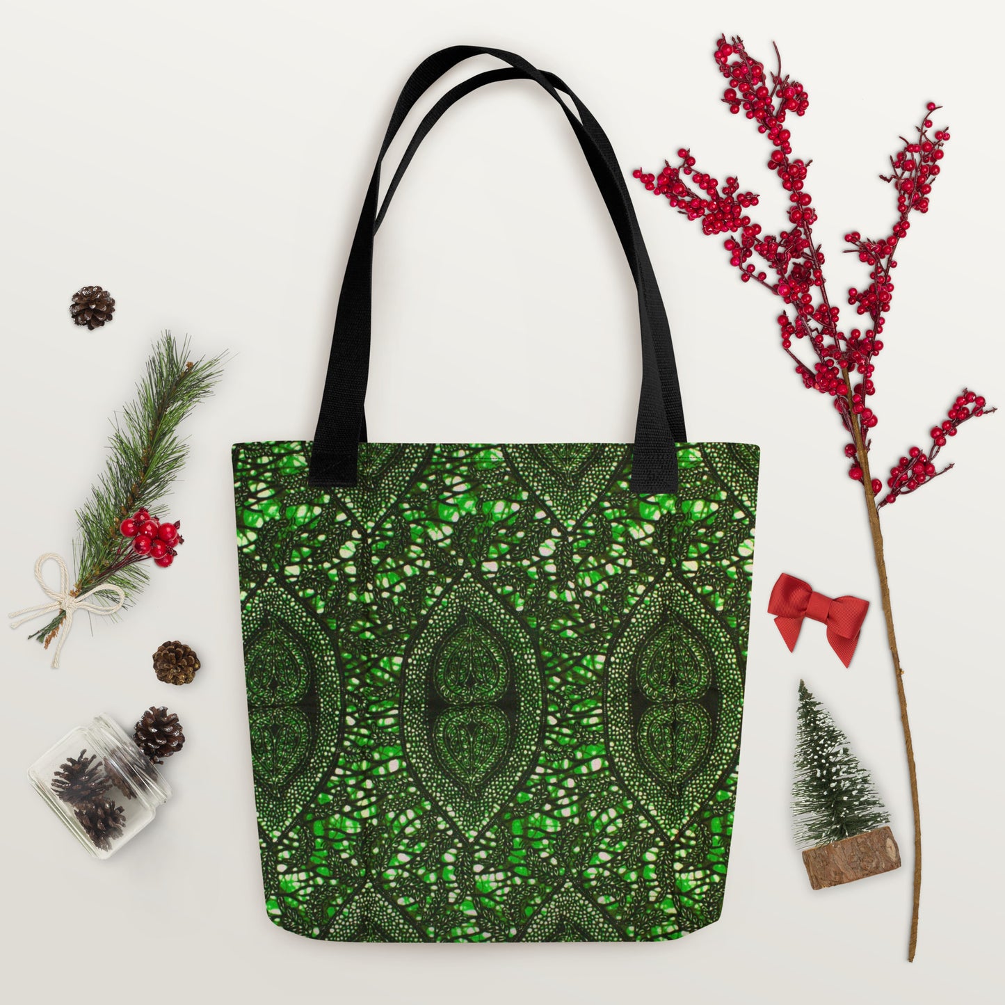 Green Peas Ankara Tote Bag