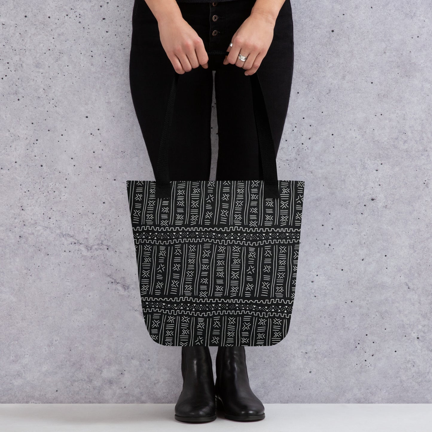 Black & White Print Tote Bag