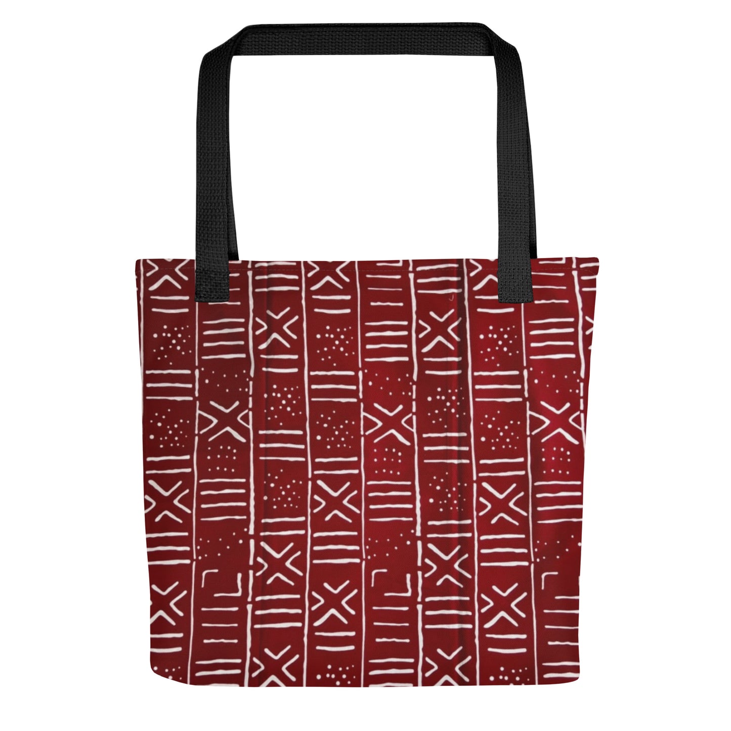 Red & White Print Tote Bag