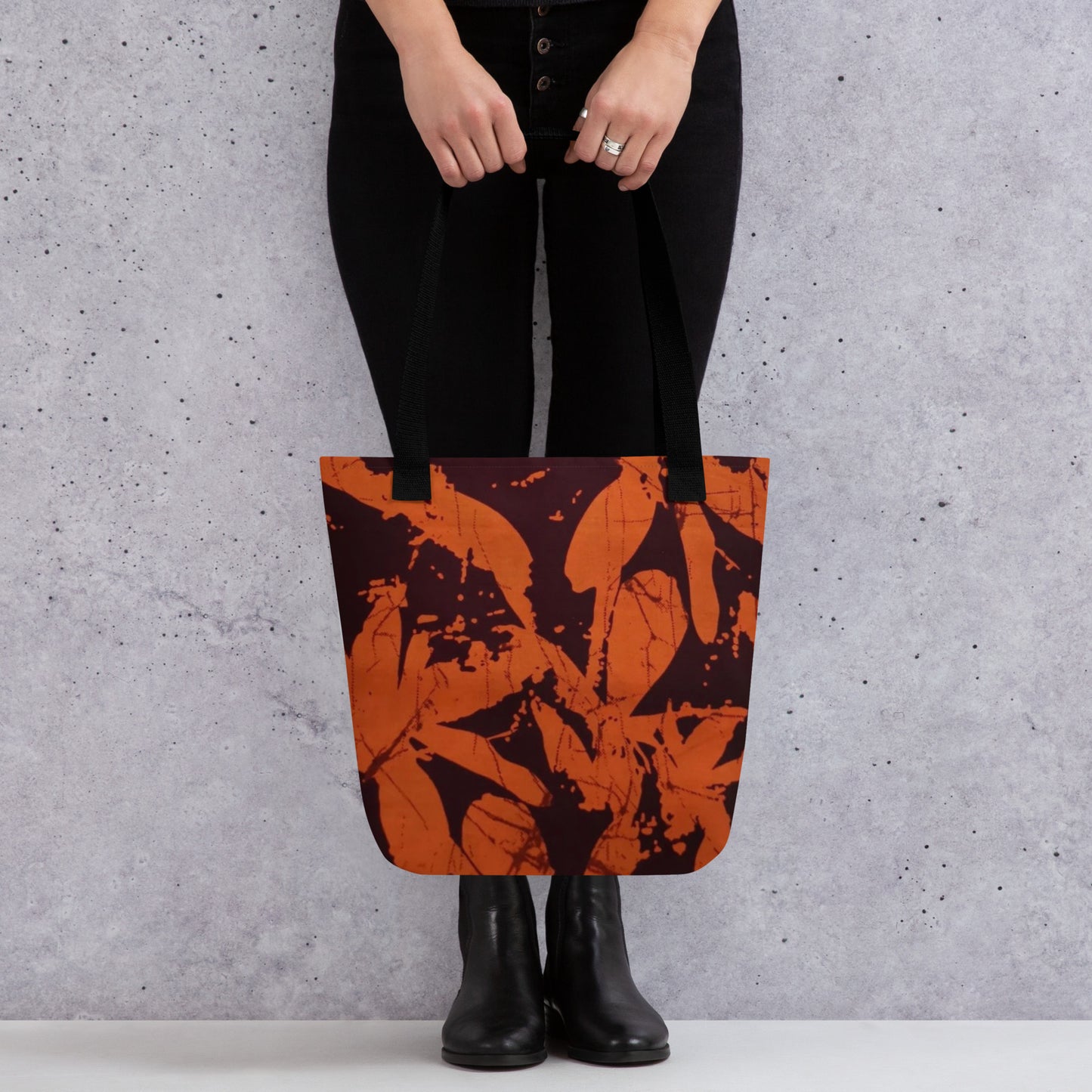 Orange Print Tote Bag