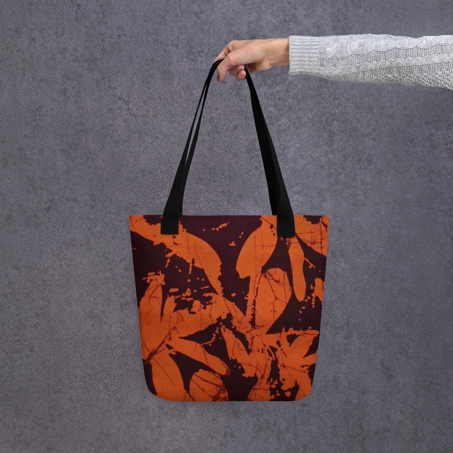 Orange Print Tote Bag