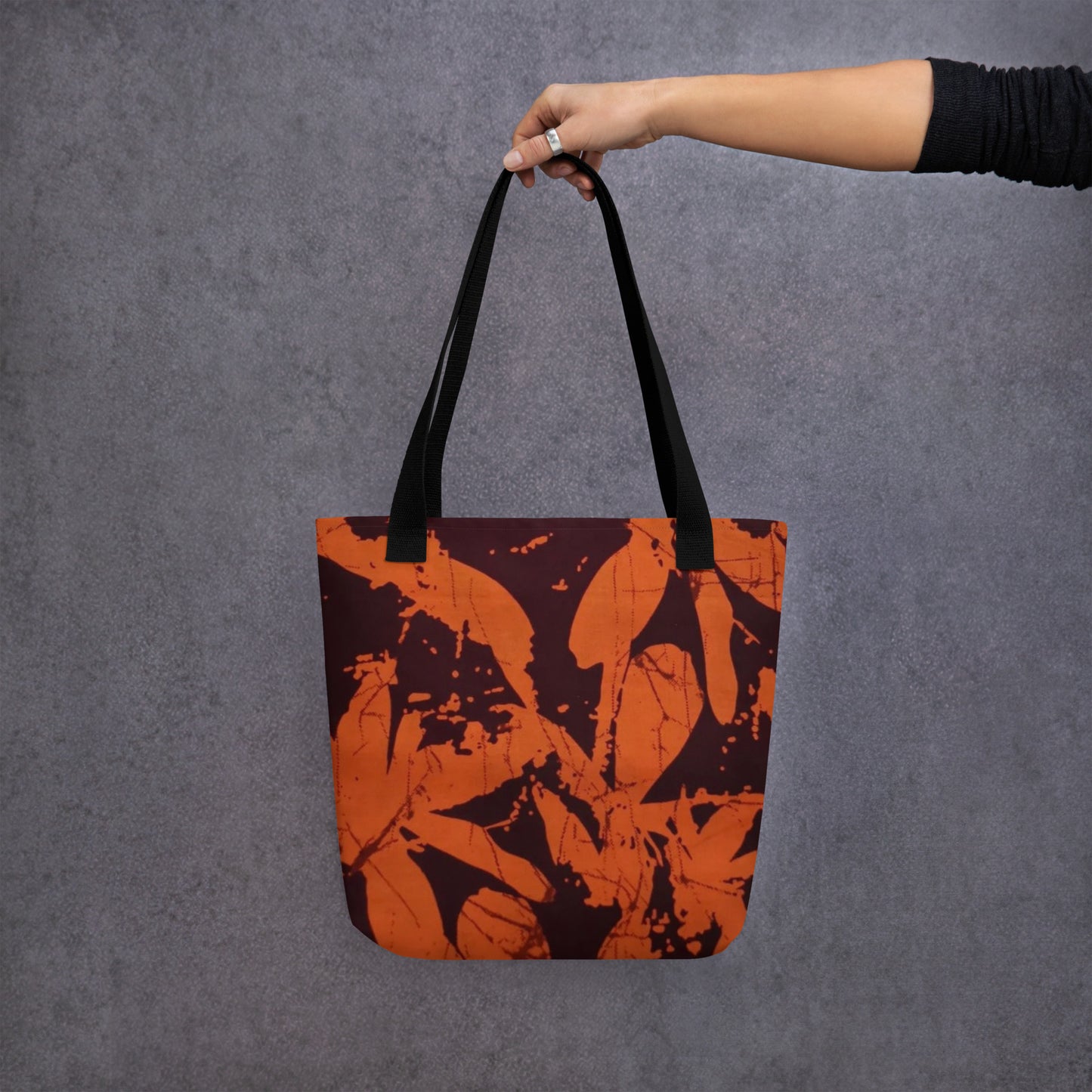 Orange Print Tote Bag