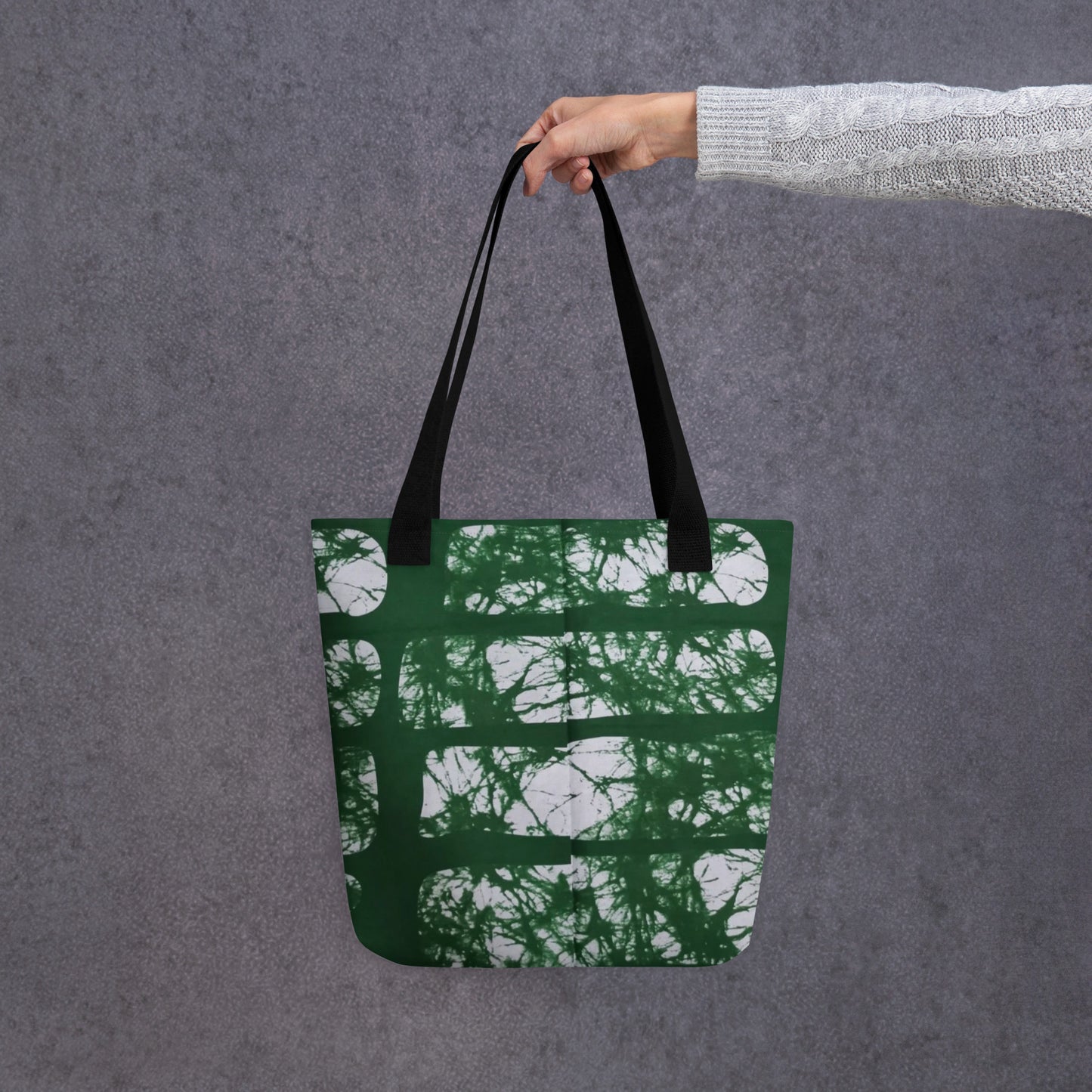 Green Print Tote Bag