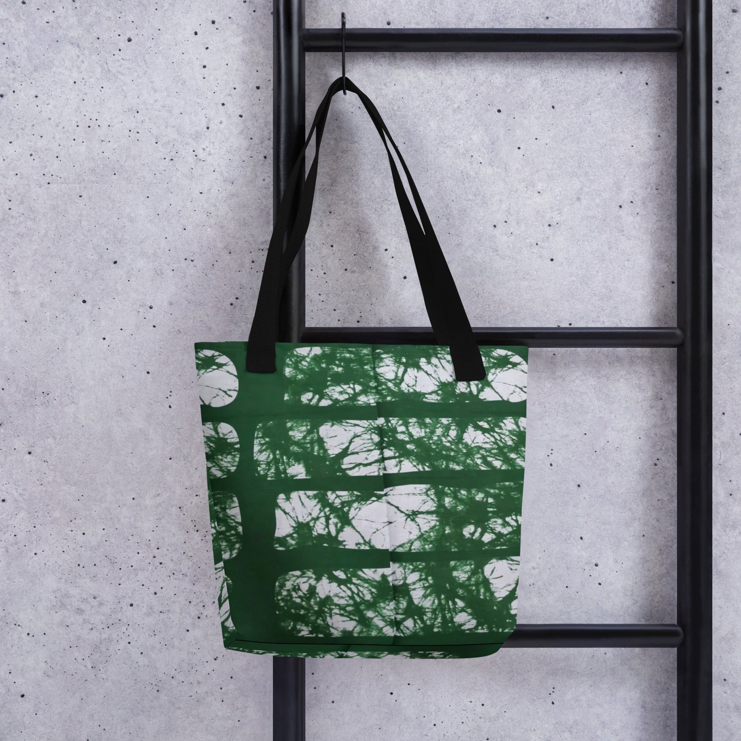 Green Print Tote Bag