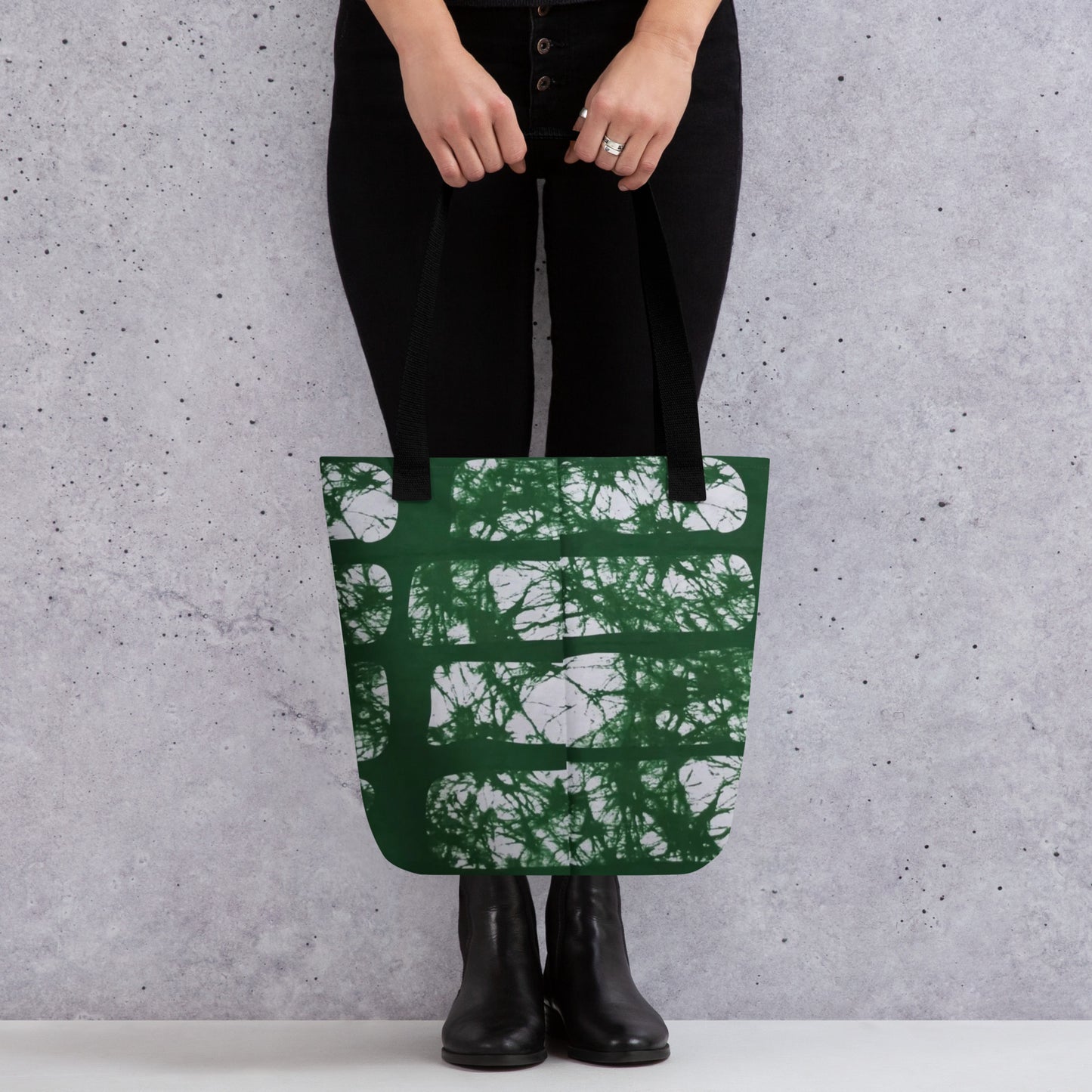 Green Print Tote Bag