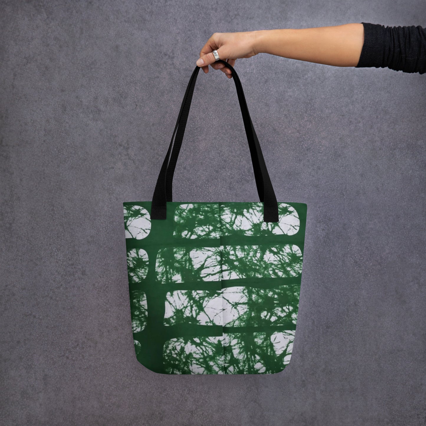 Green Print Tote Bag