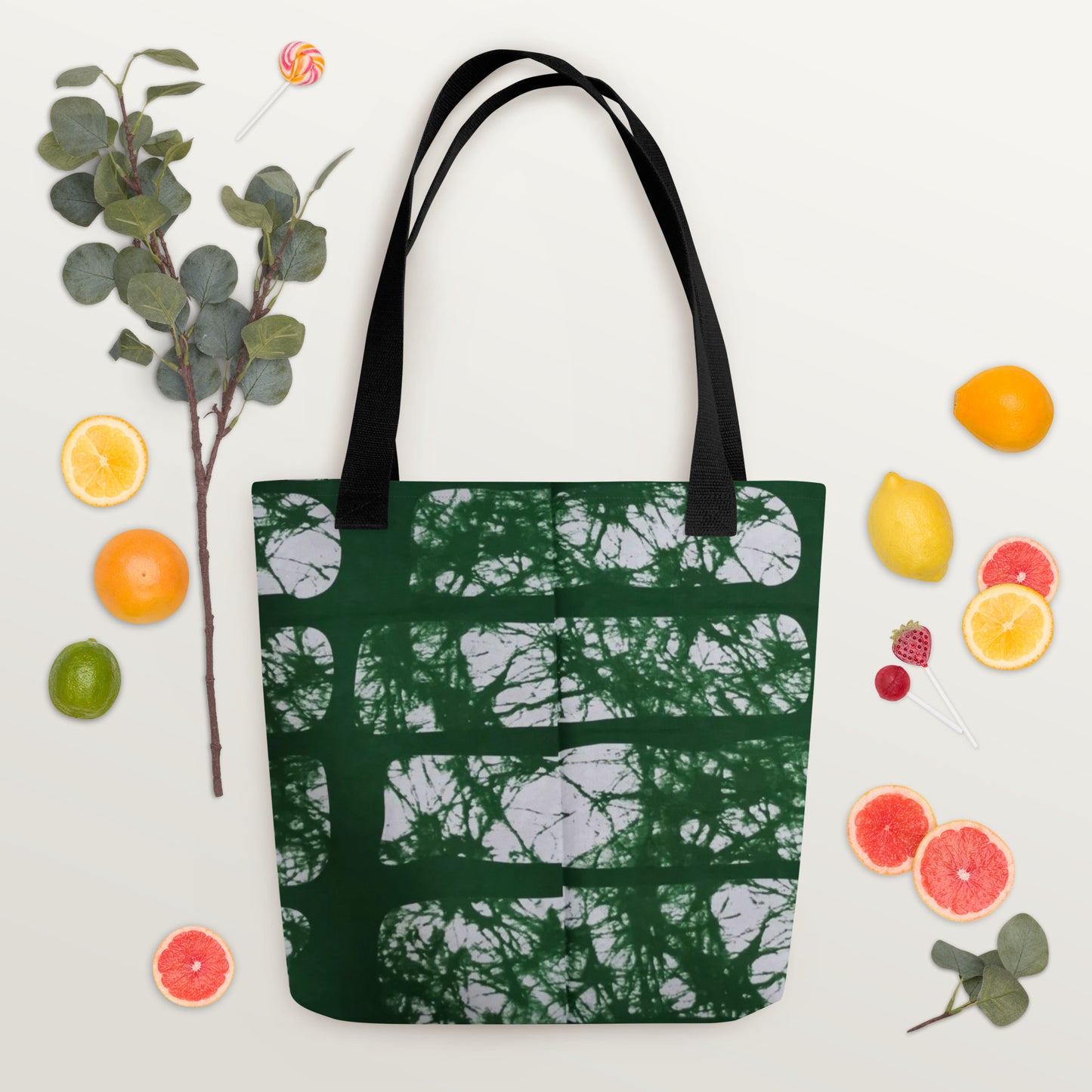 Green Print Tote Bag