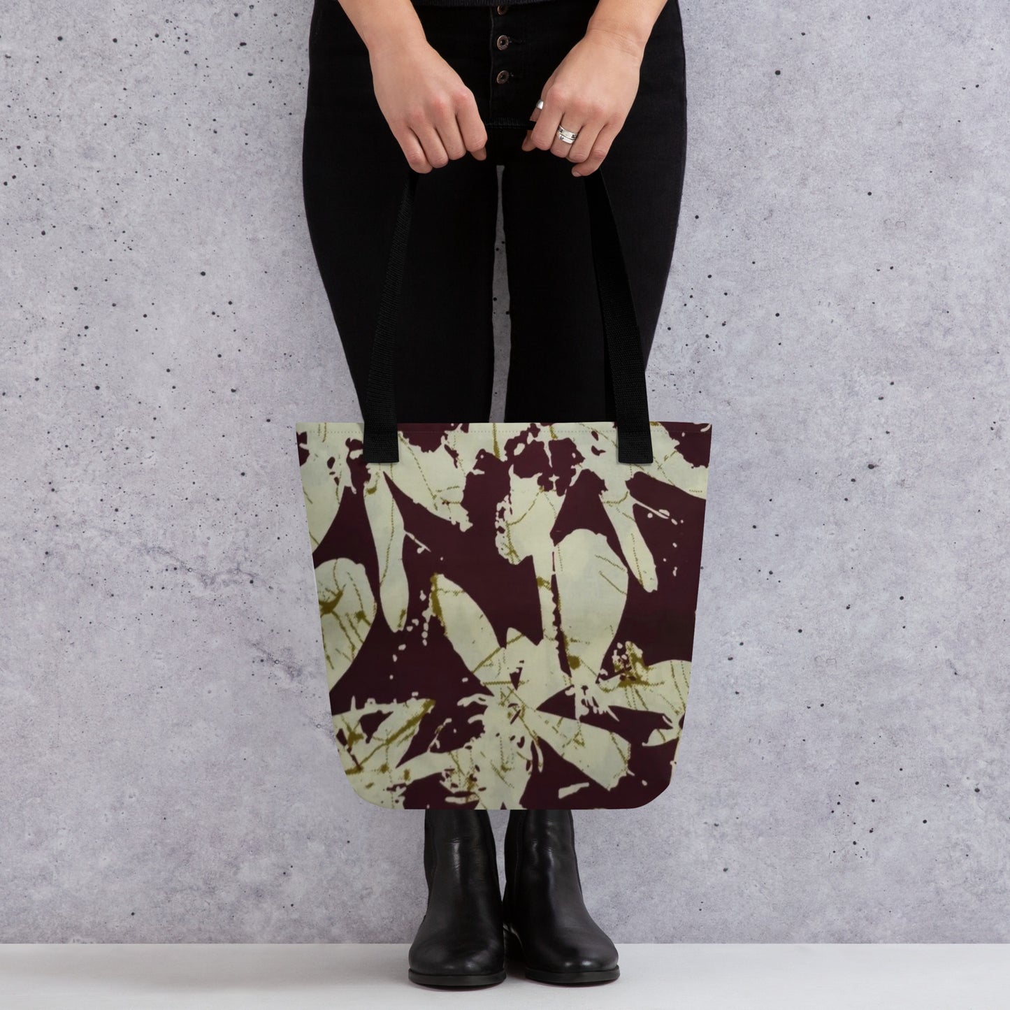 Brown Print Tote Bag