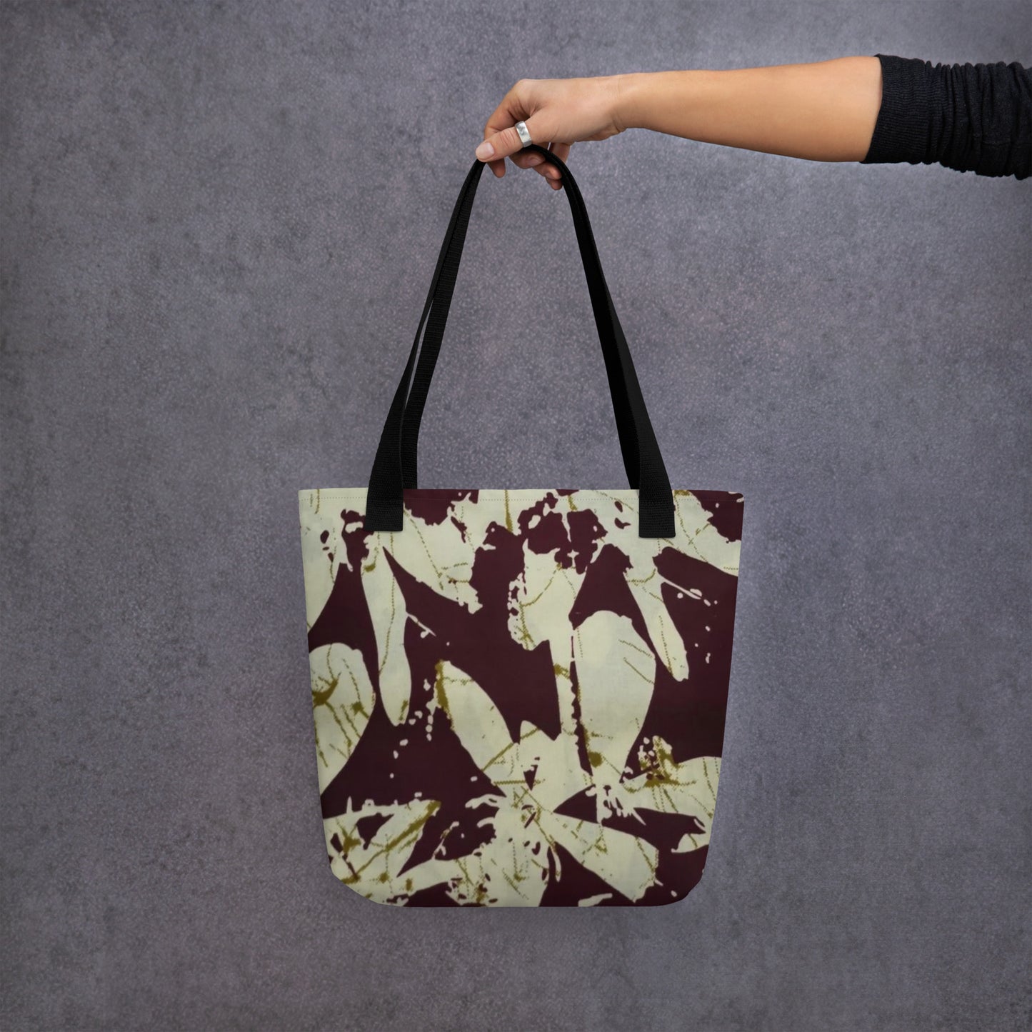 Brown Print Tote Bag