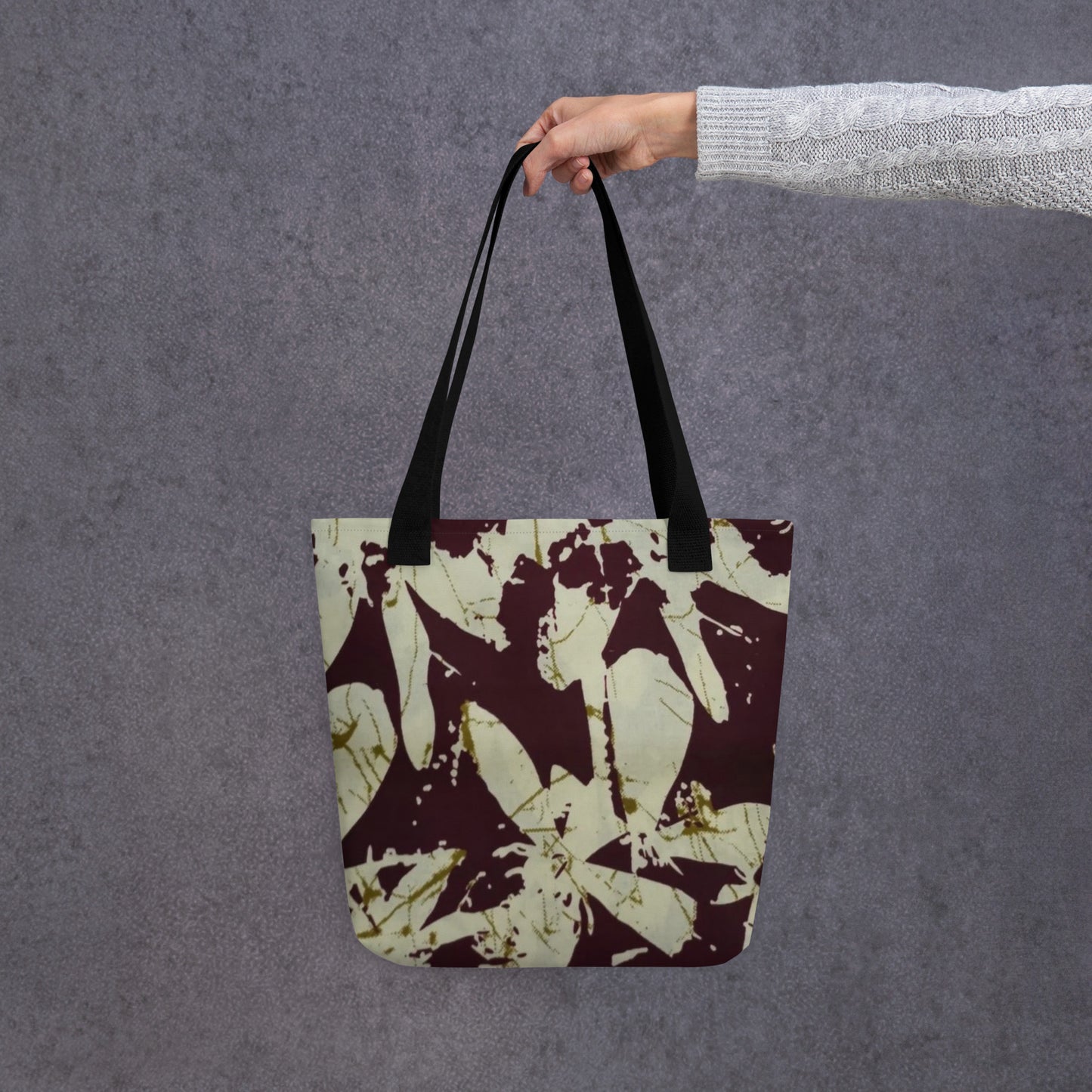 Brown Print Tote Bag