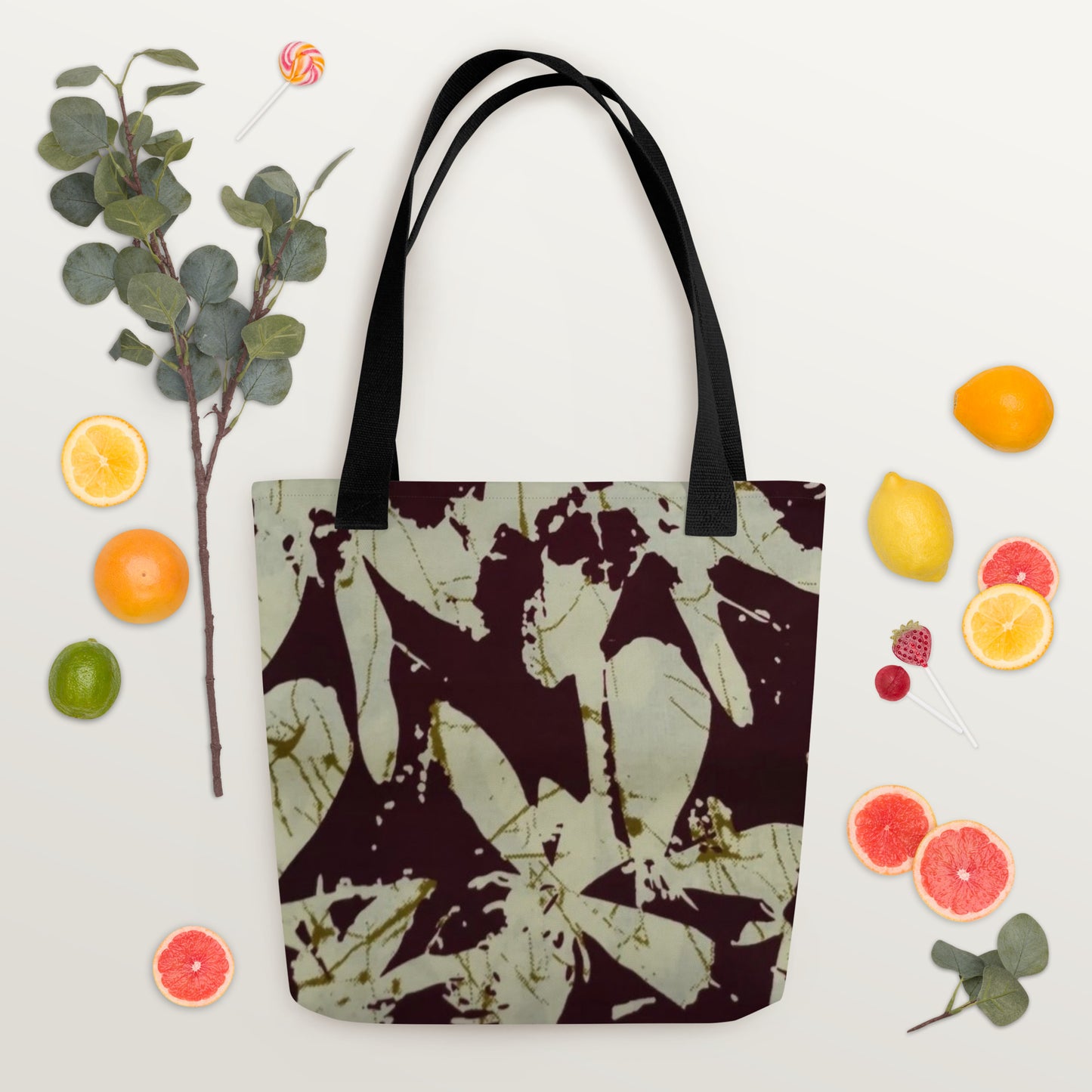 Brown Print Tote Bag