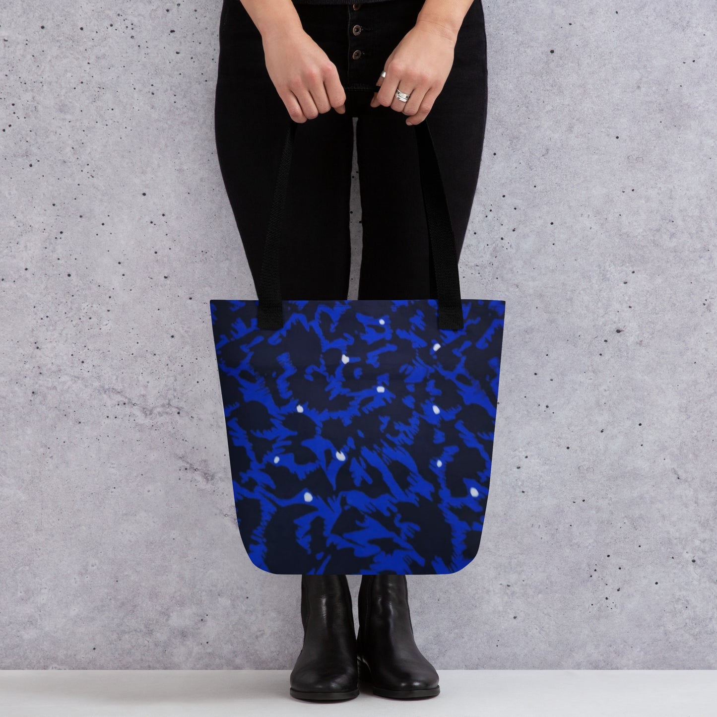 Blue Leopard Tote Bag