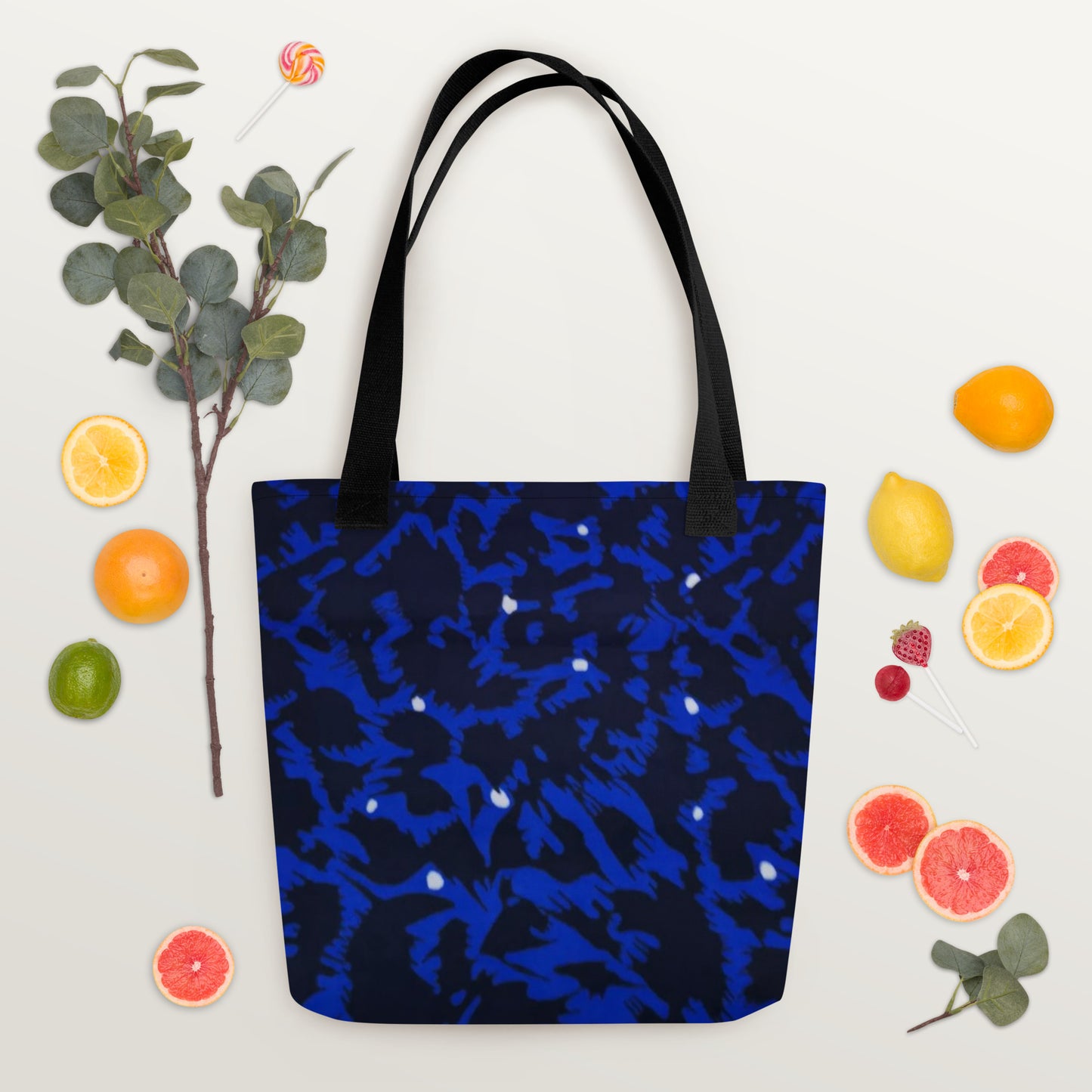 Blue Leopard Tote Bag