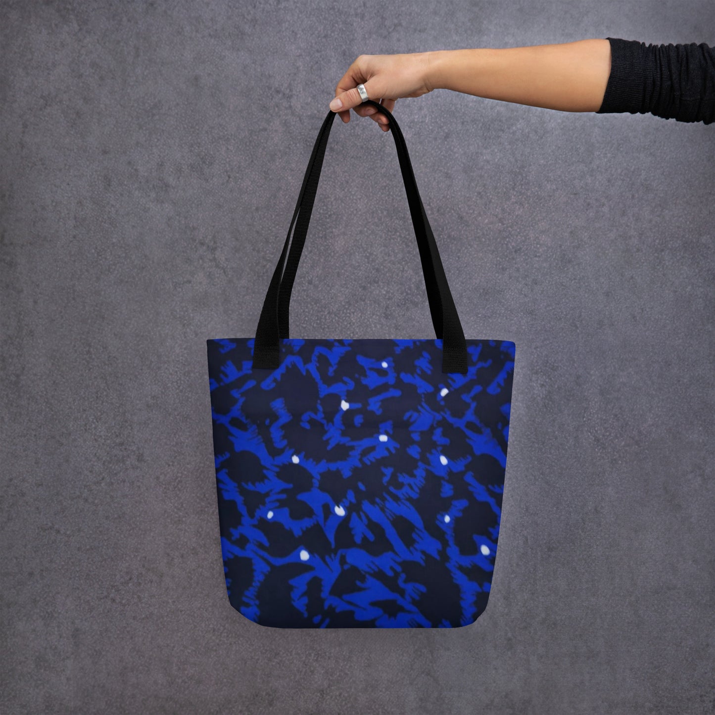 Blue Leopard Tote Bag