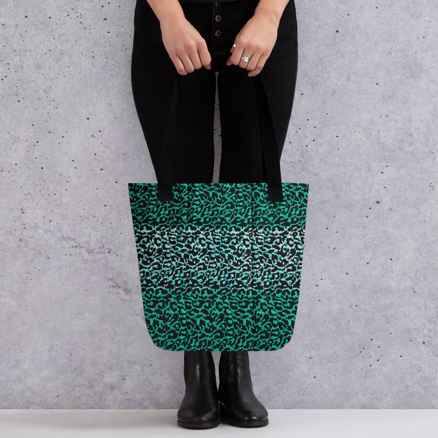 Green Leopard Tote Bag