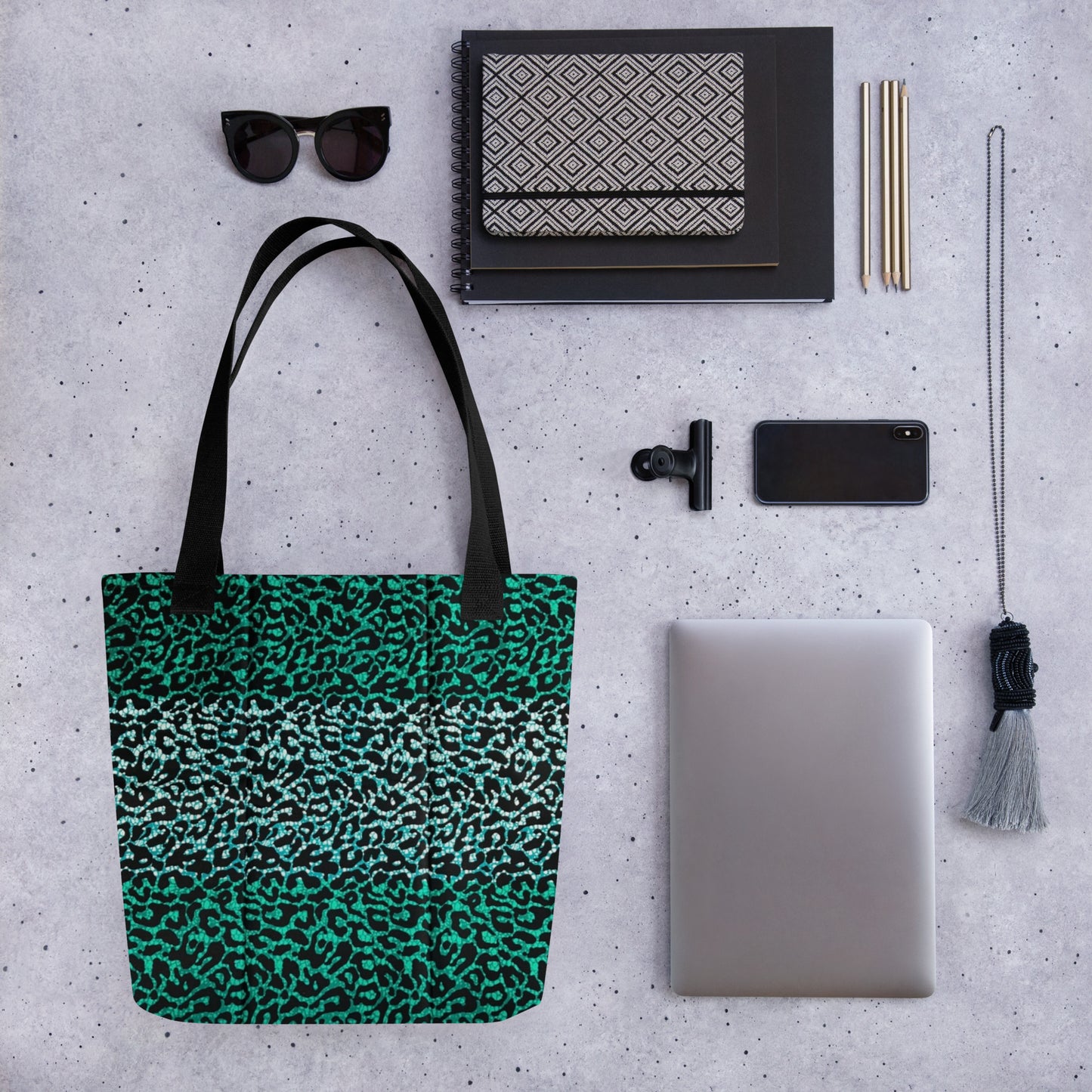 Green Leopard Tote Bag