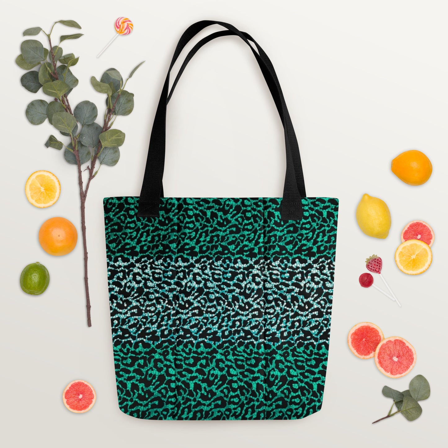 Green Leopard Tote Bag