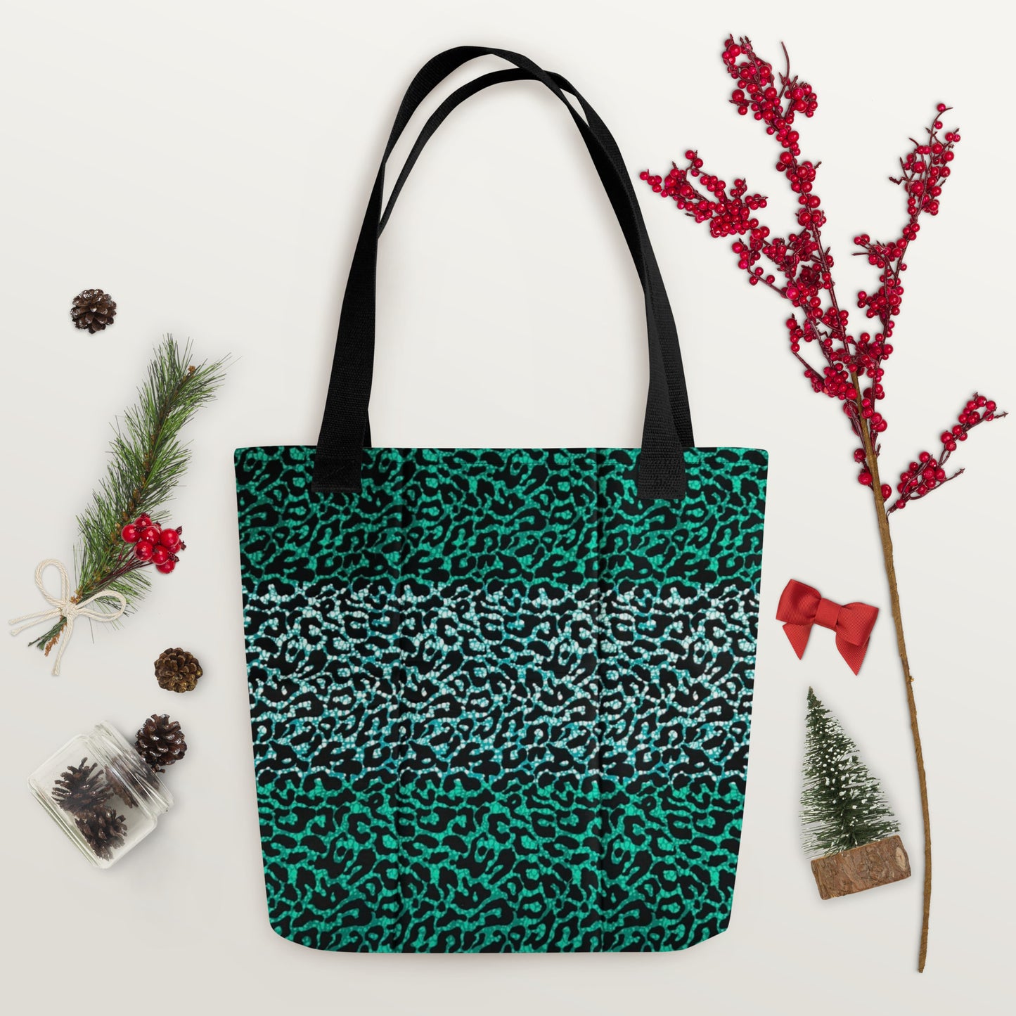 Green Leopard Tote Bag