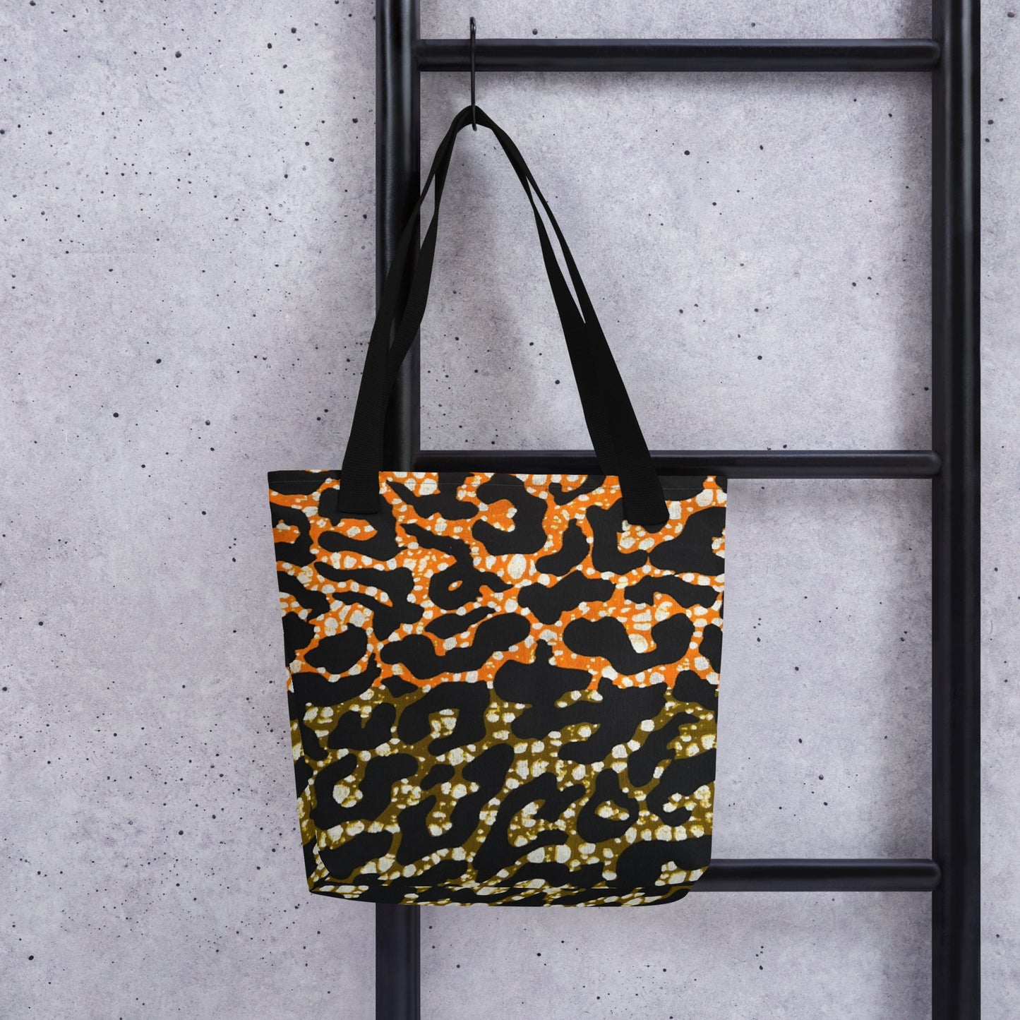 Green Orange Leopard Tote Bag