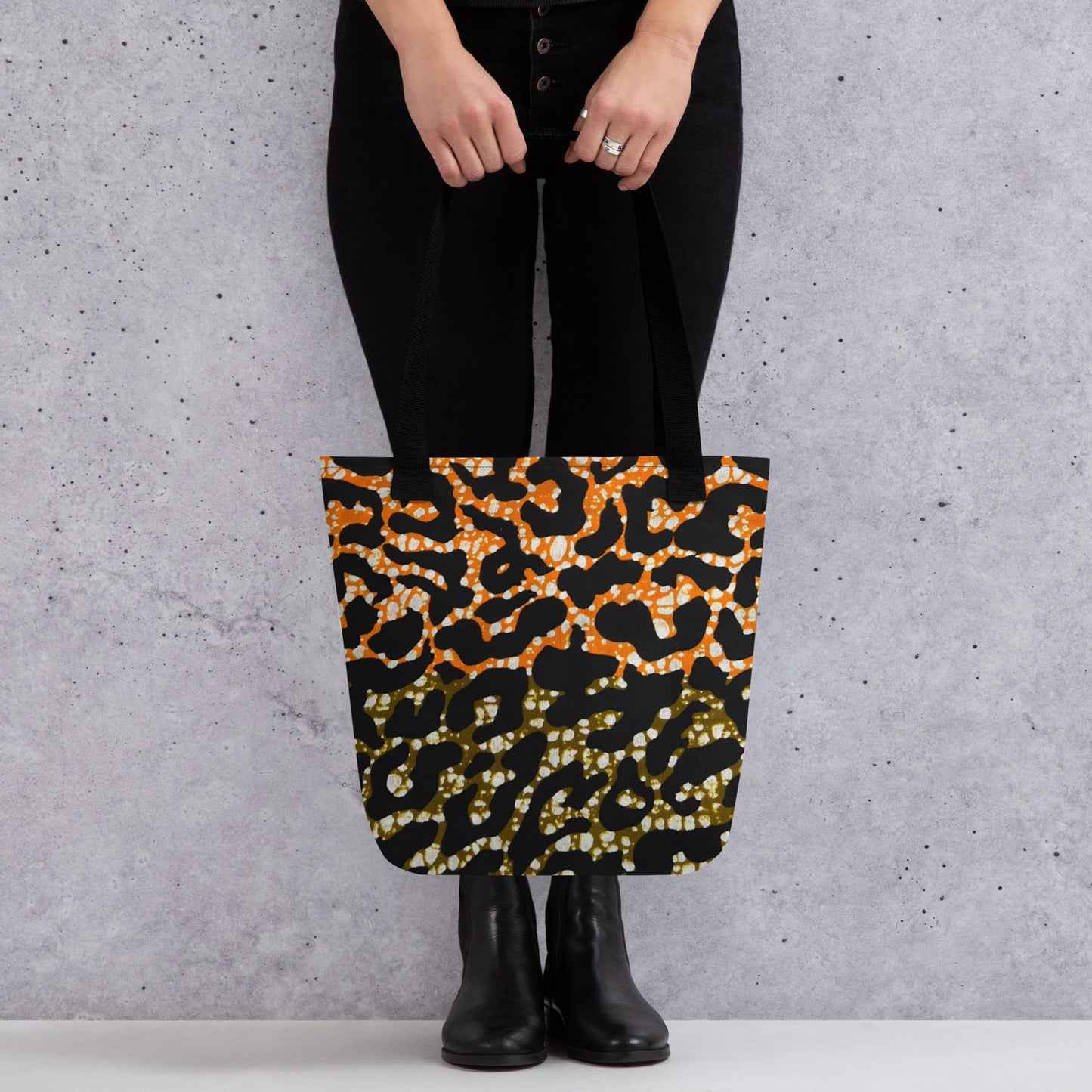 Green Orange Leopard Tote Bag