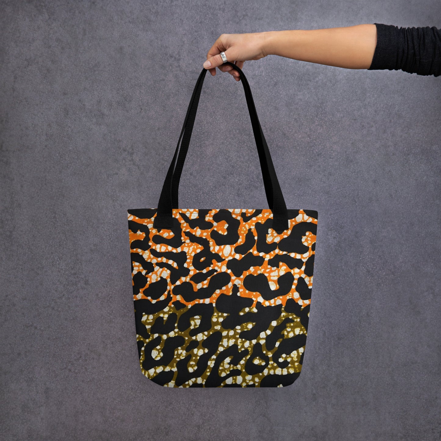 Green Orange Leopard Tote Bag