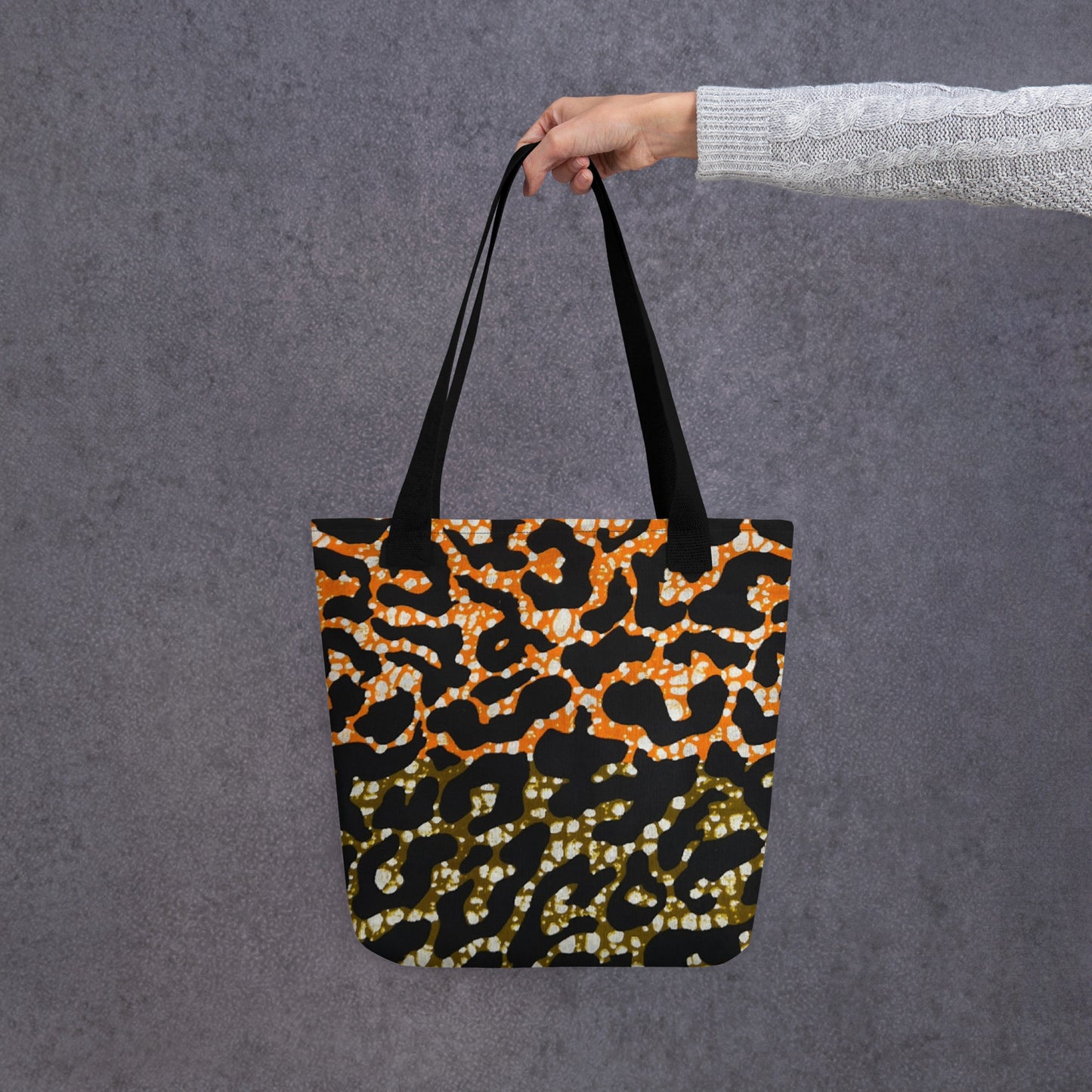 Green Orange Leopard Tote Bag