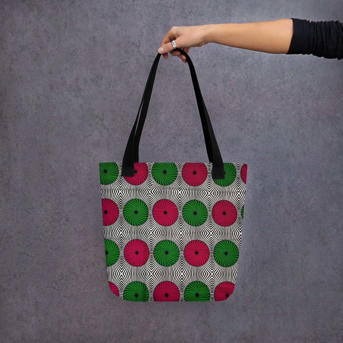 Red Green Circles Tote Bag