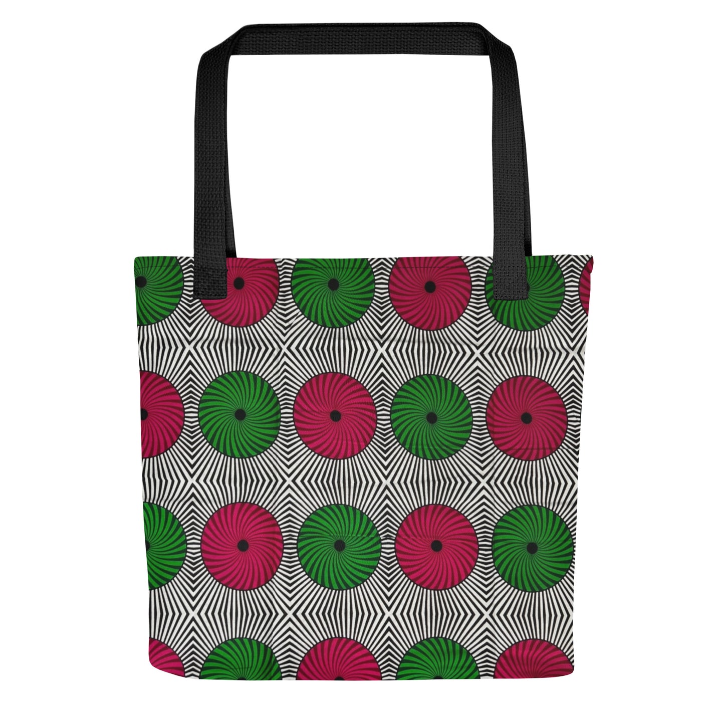 Red Green Circles Tote Bag