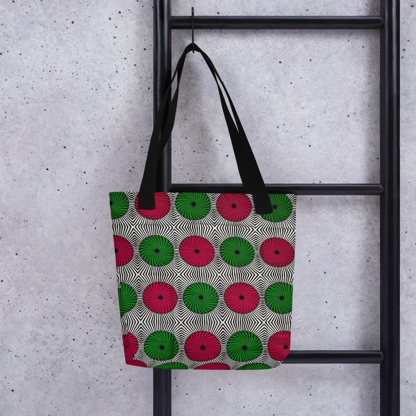 Red Green Circles Tote Bag