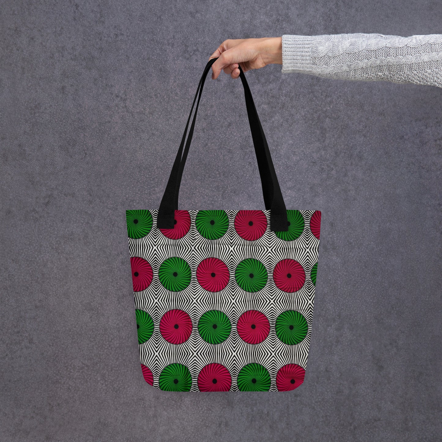 Red Green Circles Tote Bag